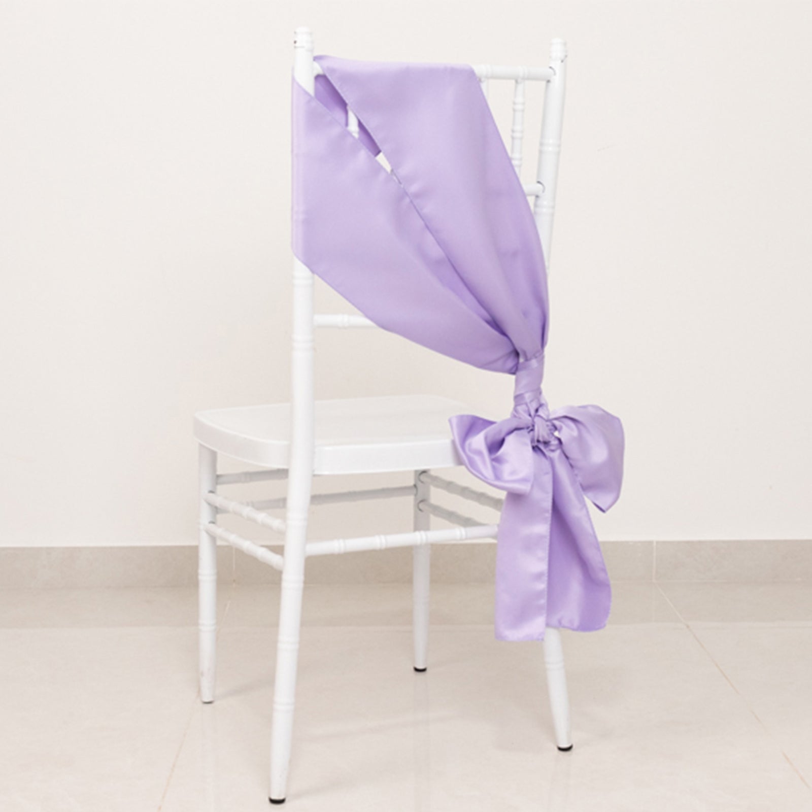 5-Pack Lavender Lilac Lamour Satin Chair Sashes - Elegant & Reusable Decor