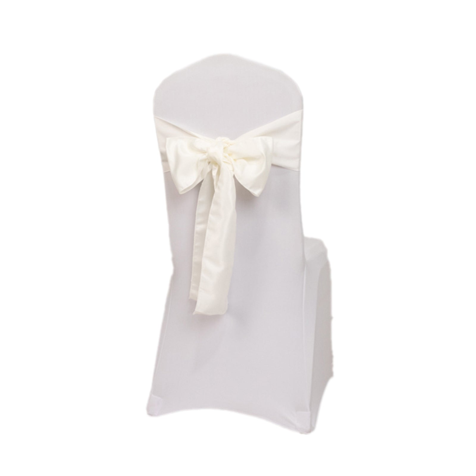 Ivory 6x106 Lamour Satin Chair Sashes - Set of 5, Stylish Reusable Decor