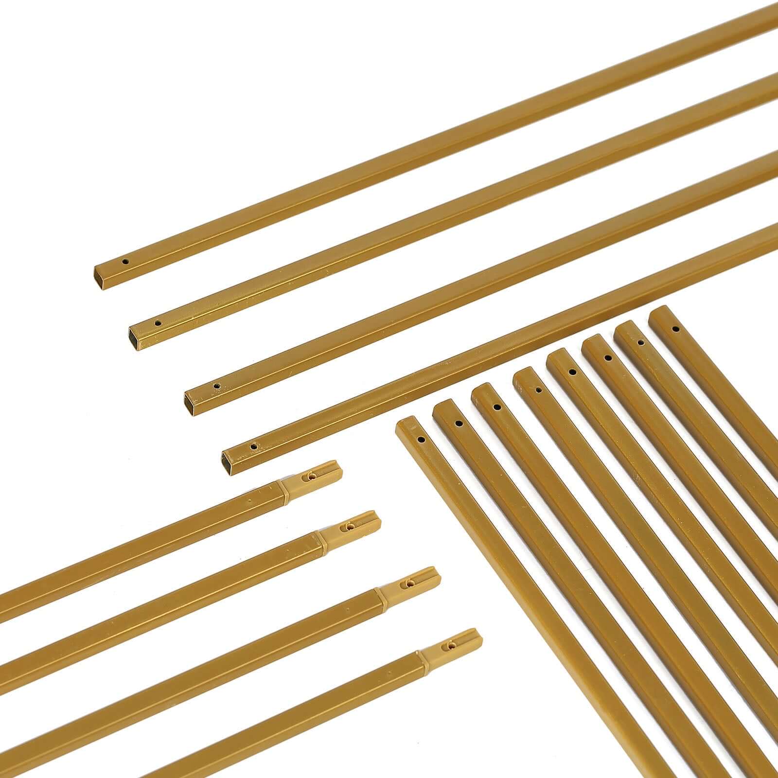 Hot Deal! 2-Pack Matte Gold Metal Rectangular Geometric Column Flower Stands for Upscale Floral Arrangements