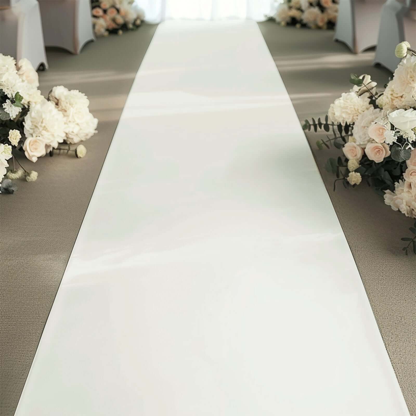Hot Deal! 40x100ft Ivory PVC Aisle Runner for Weddings & Events