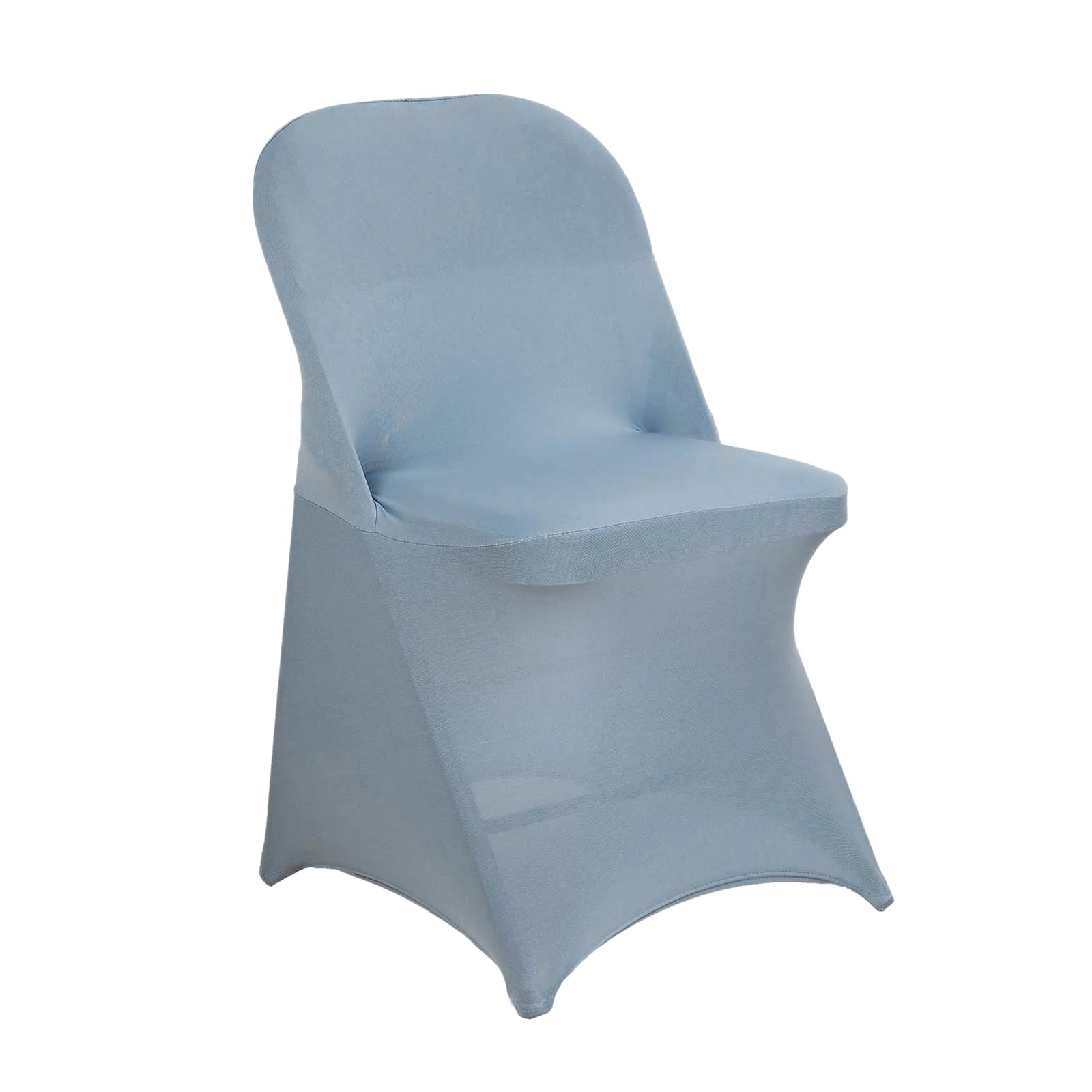 10-Pack Durable Dusty Blue Spandex Chair Covers for Folding Chairs - 160GSM Fitted Slipcovers