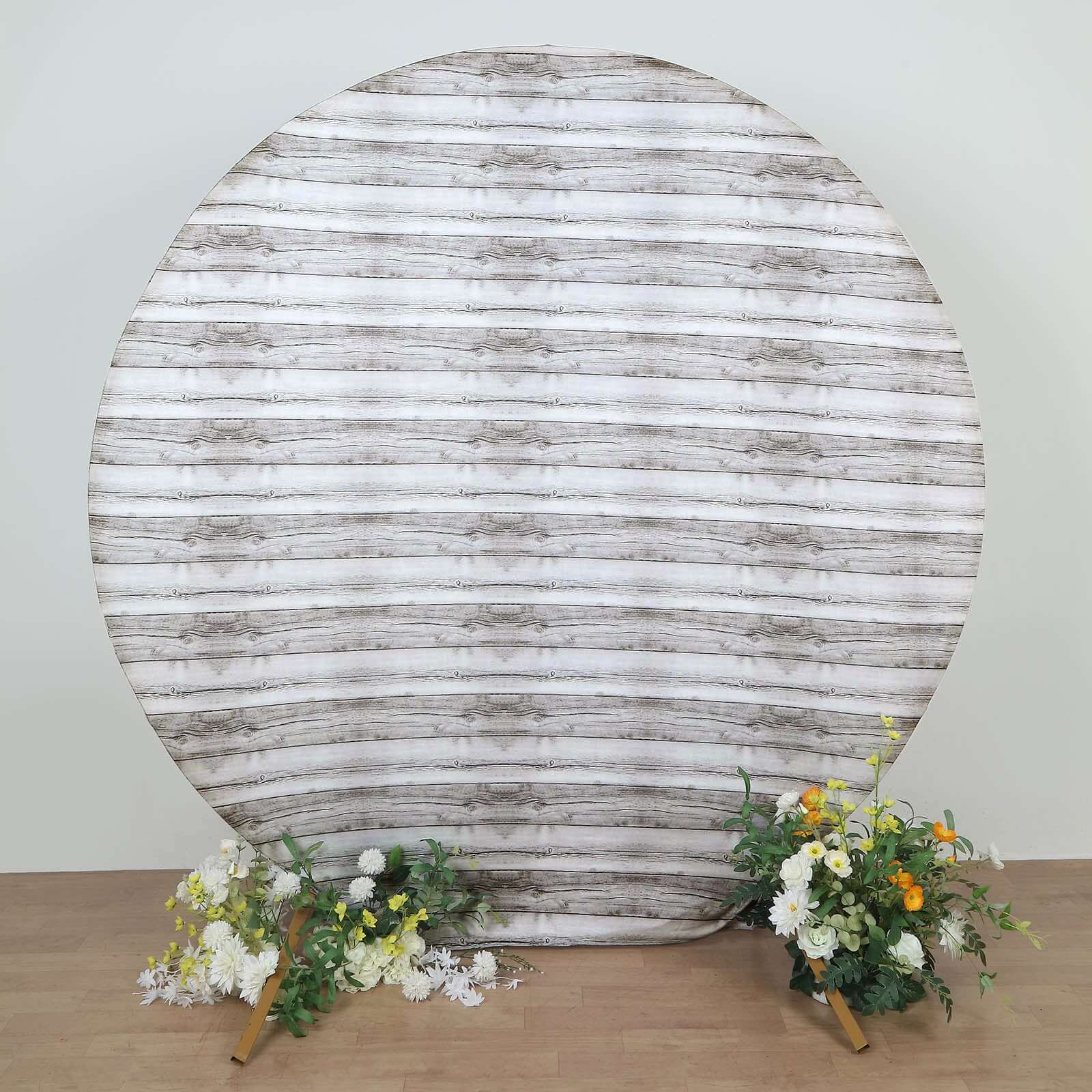 7.5ft Rustic White Spandex Backdrop Stand Cover - Perfect Fit!