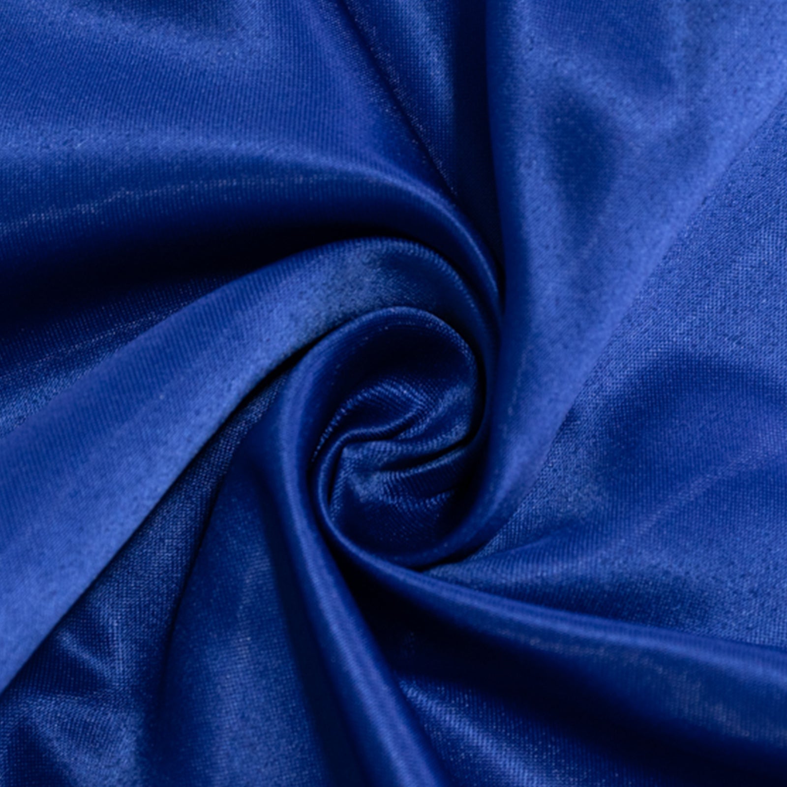 Royal Blue Lamour Satin Square Table Overlay - 54x54, Durable & Silk-Like Table Cover