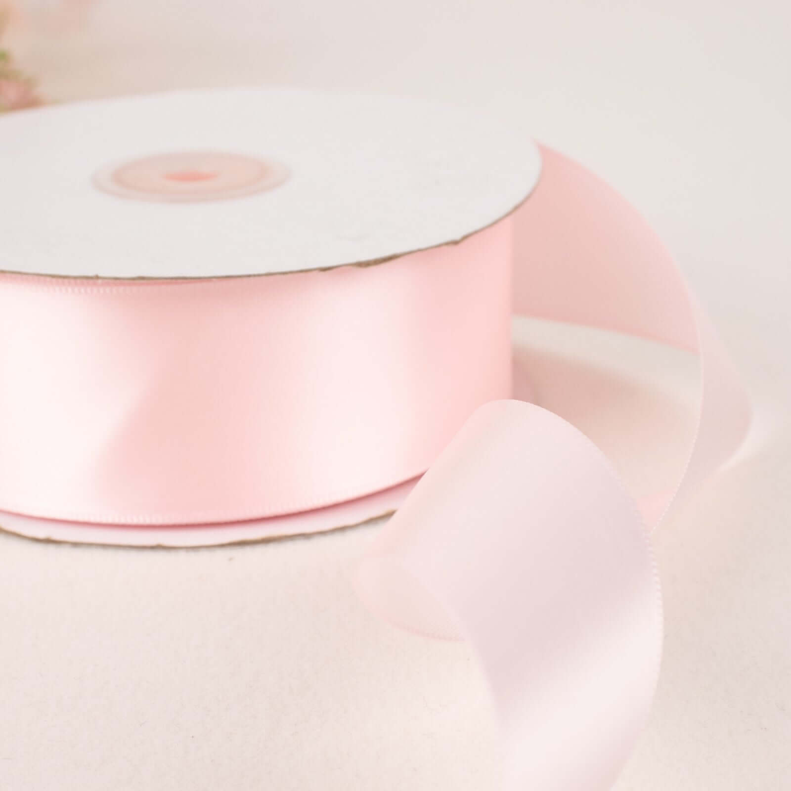 50 Yards 1.5 - inch Blush High - quality Single - faced Decorative Polyester Satin Ribbon