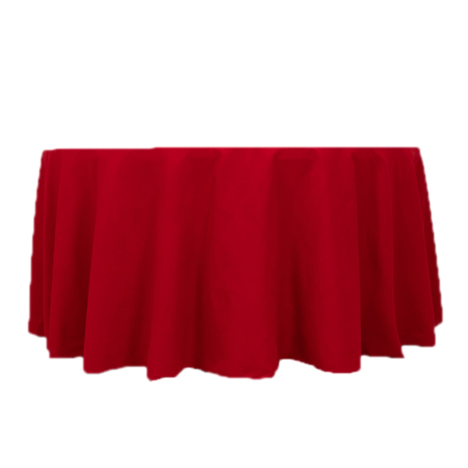 Hot Sale! 120-Inch Seamless Red Cotton Blend Round Tablecloth - Wrinkle-Resistant Table Cover