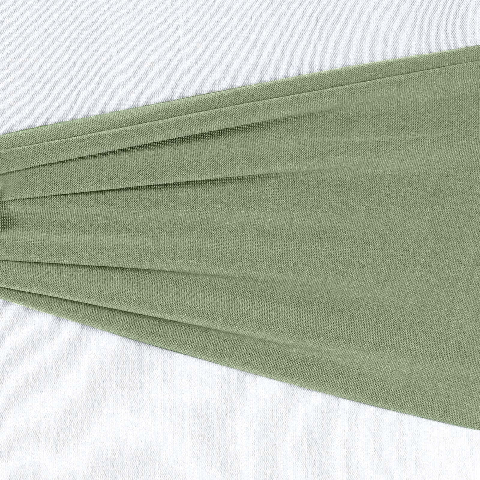 5-Pack Heavy Duty Stretch Spandex Chair Sashes in Dusty Sage Green - Ideal for Events