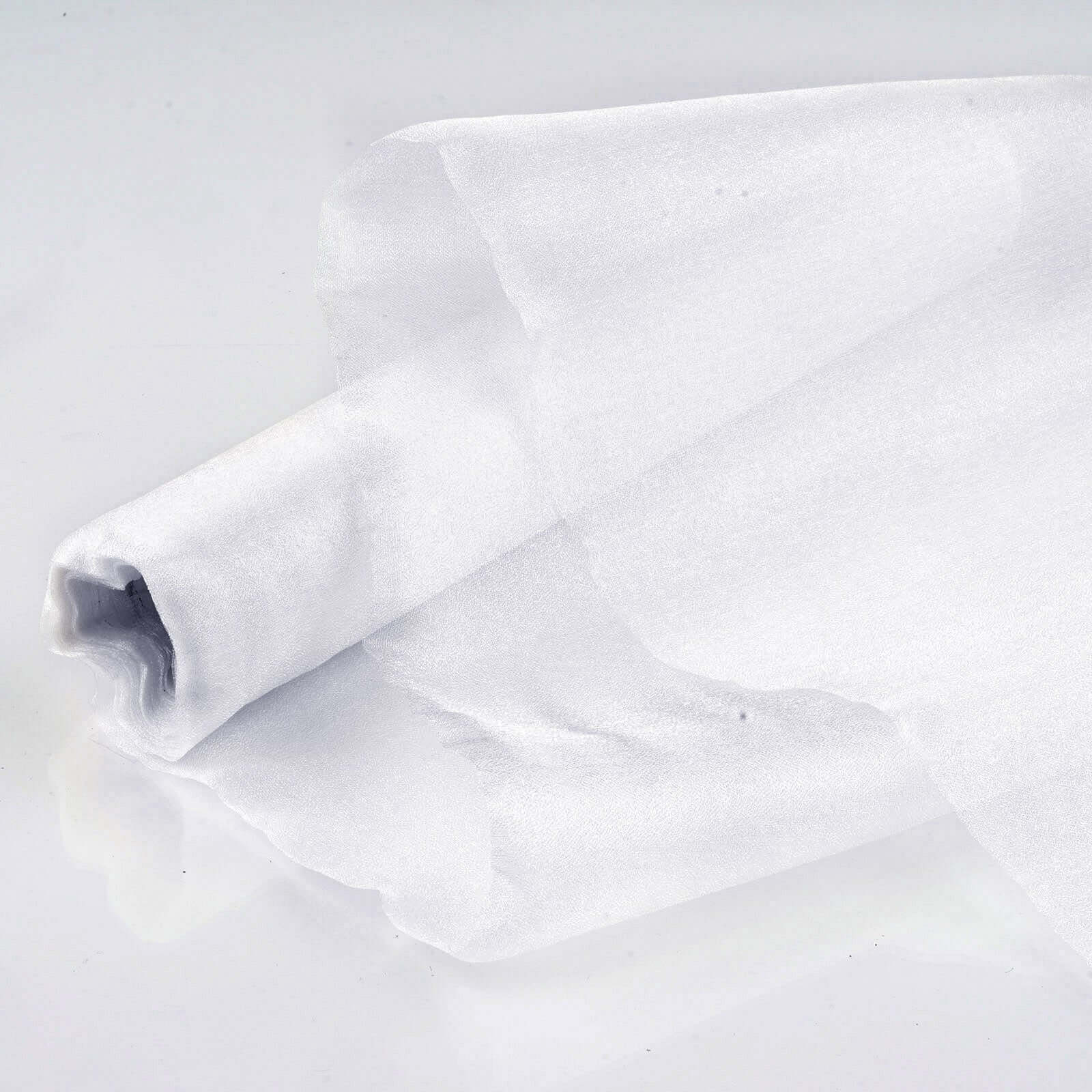12-Foot Wide, 10-Yard Long White Sheer Chiffon Fabric Bolt for DIY Drapery