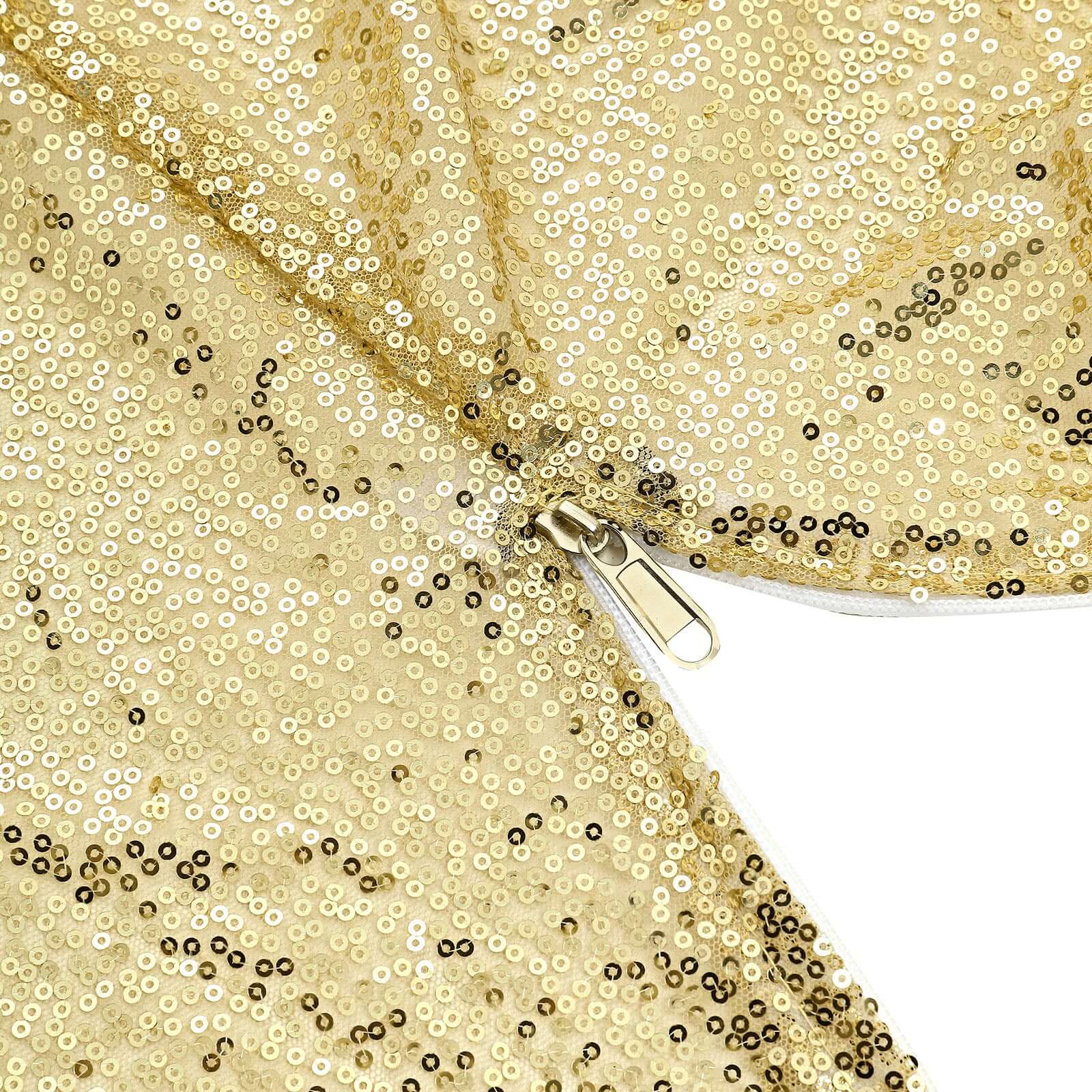 Exclusive 7.5ft Champagne Sequin Round Wedding Arch Cover, 2-Sided Shiny Photo Backdrop