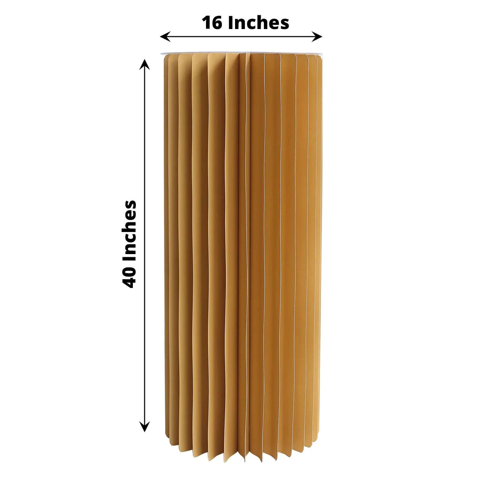 Premium 40 Gold Accordion Cylinder Display Stand with PVC Top Plate