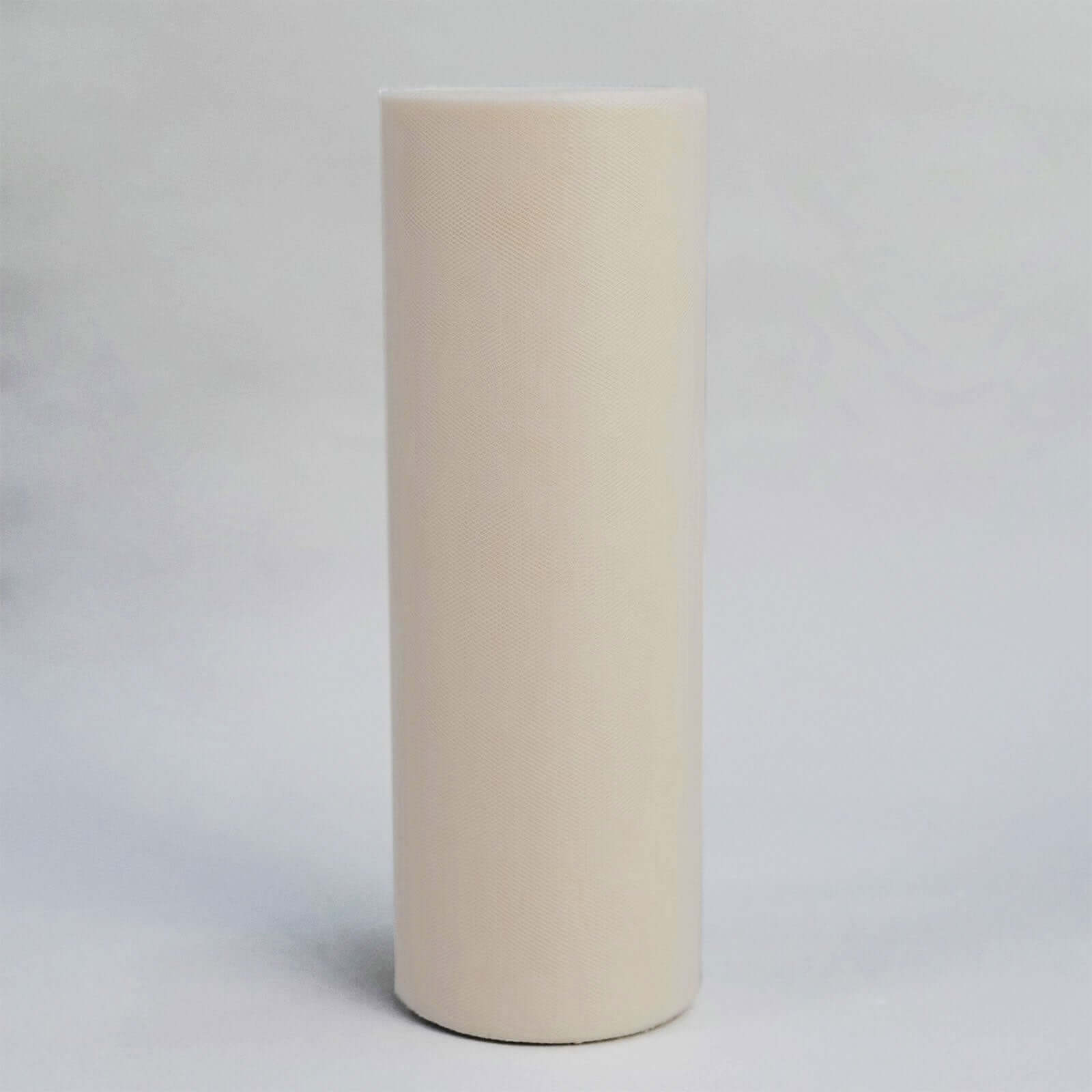 100 Yards of Soft Beige Tulle Fabric Bolt, Ideal for Crafts and Special Occasions
