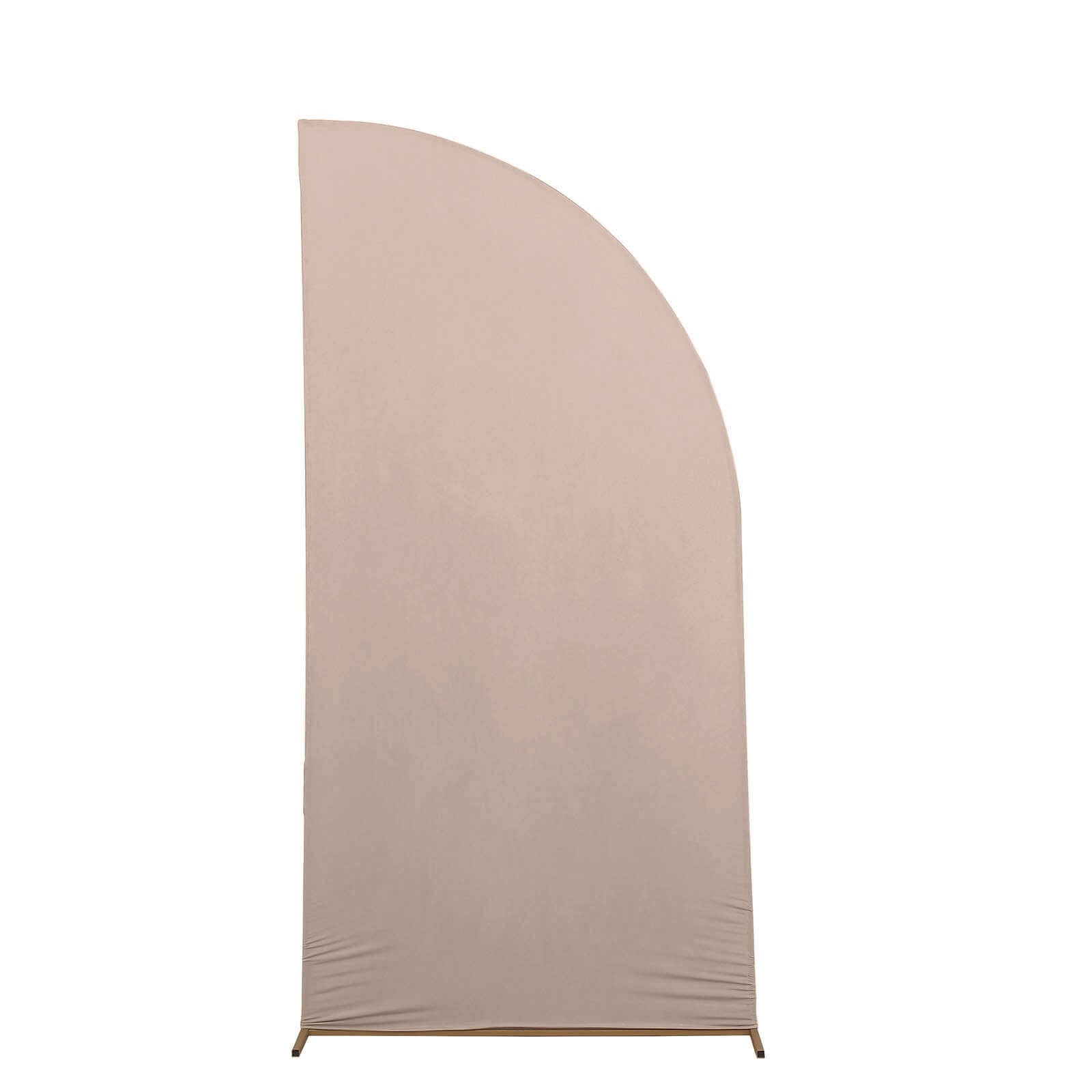 Custom Fitted 7ft Matte Nude Spandex Half Moon Chiara Wedding Arch Backdrop Cover