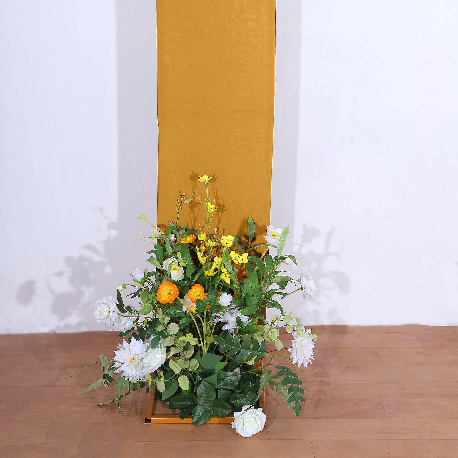 Hot Sale! 8ft Gold Spandex U-Shaped Double-Sided Fitted Wedding Arch Cover
