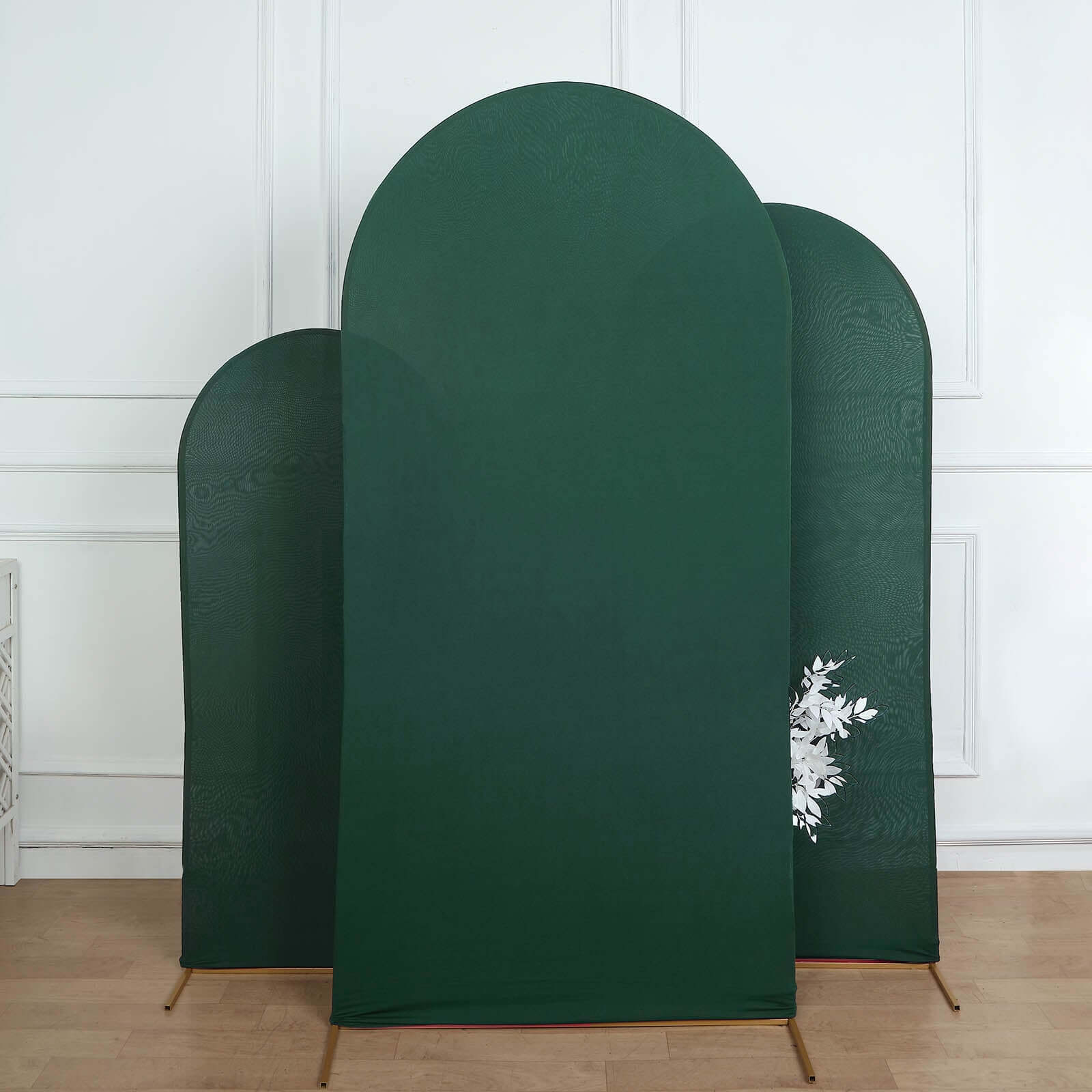 7ft Double - sided Matte Hunter Emerald Green Spandex Fitted Cover for Round Top Wedding Arch