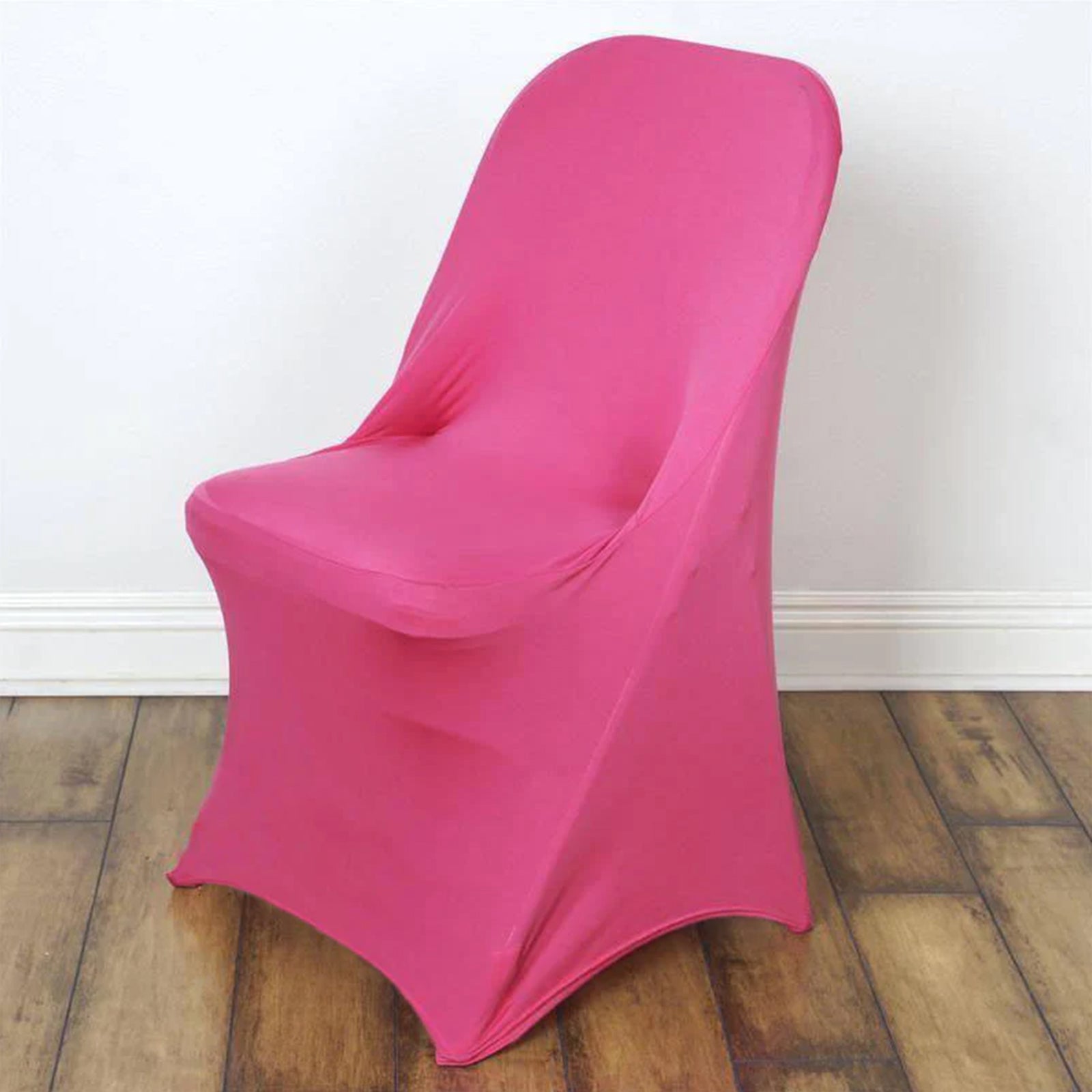10-Pack Fuchsia Stretch Spandex Slipcovers for Folding Chairs - Durable 160GSM