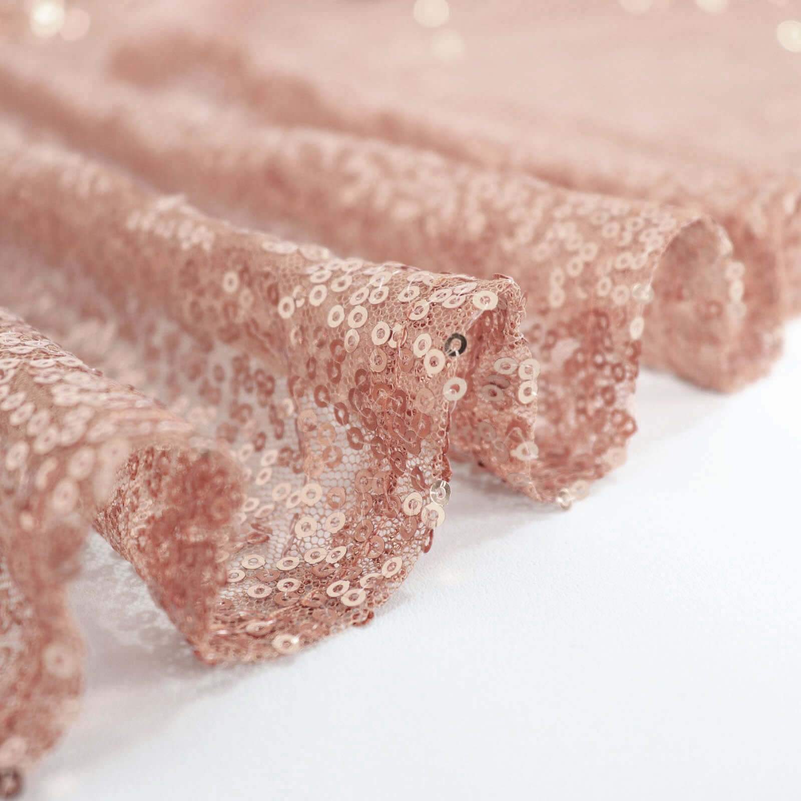 Hot! Seamless Rose Gold 120" Round Sequin Tablecloth