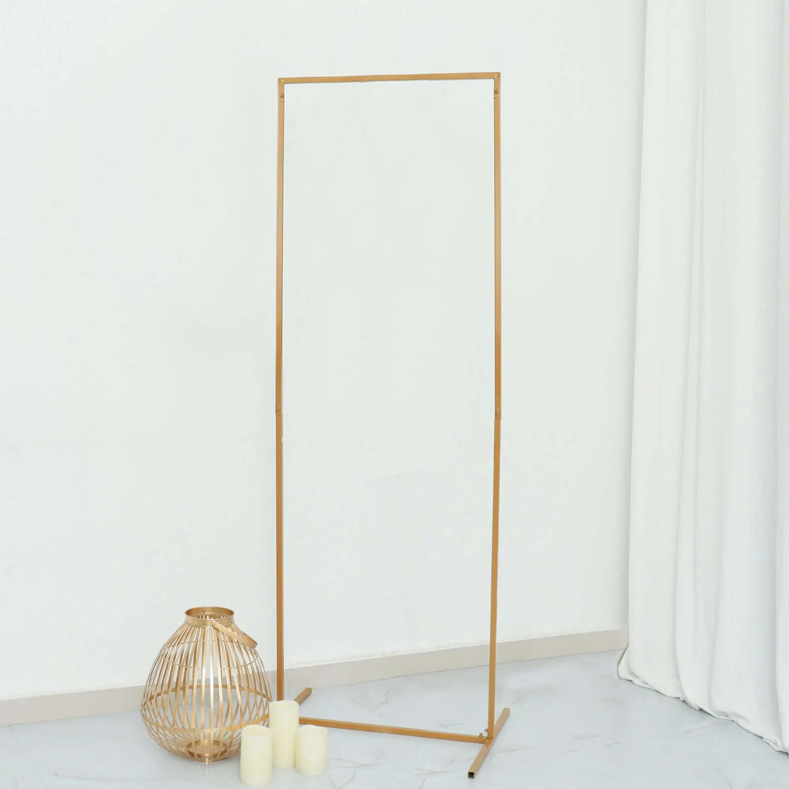5.5ft Rectangular Gold Metal Frame for Wedding Arch, Floral Display