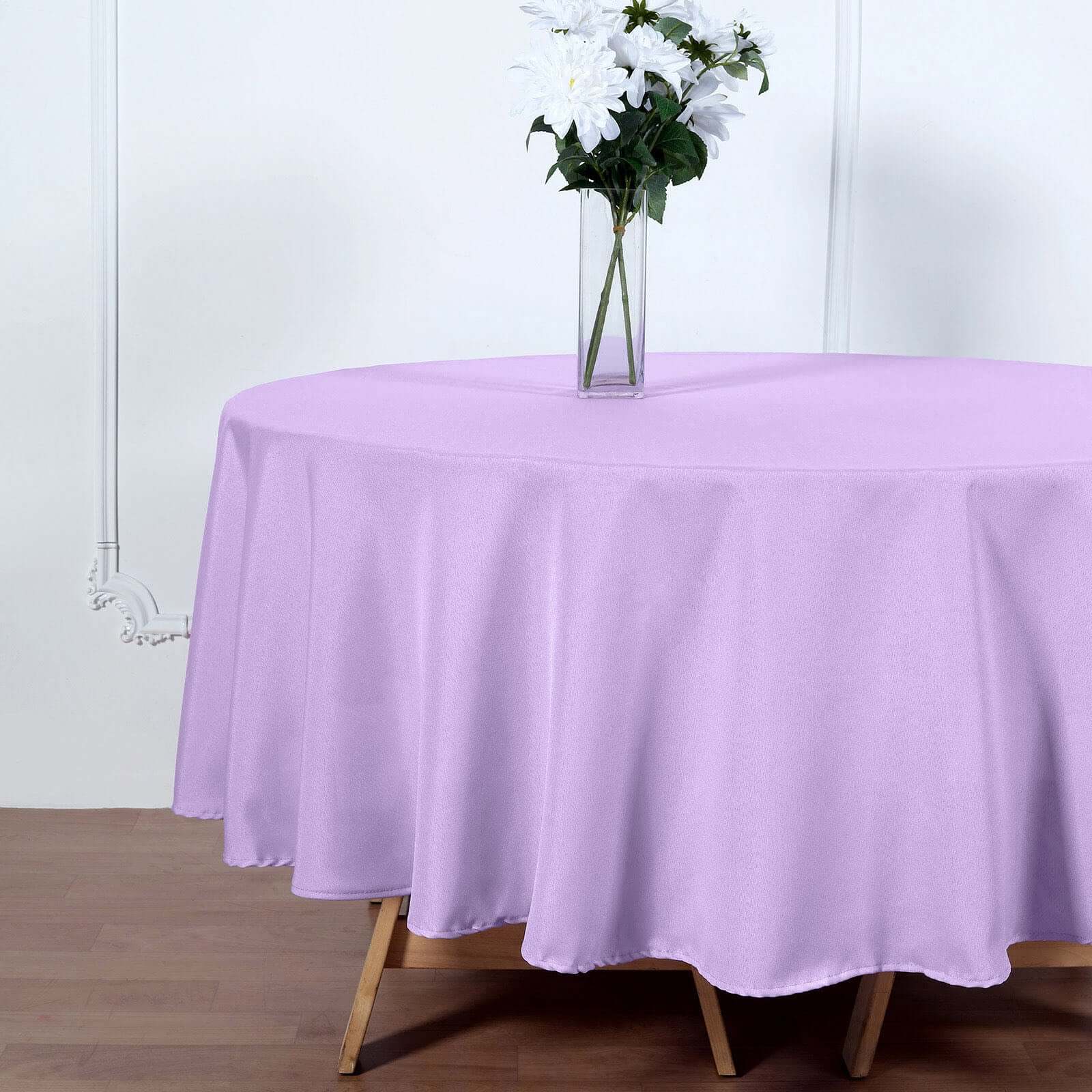 Hot Deal! 90-Inch Round Lavender Lilac Polyester Tablecloth - Stain & Wrinkle-Resistant