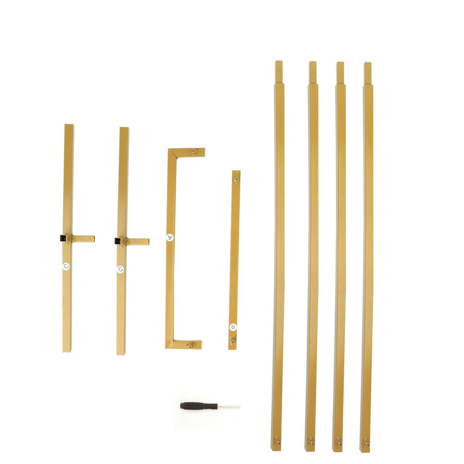 Discount! 4.5ft Slim Gold Metal Rectangular Wedding Arch Backdrop Stand for Floral Display