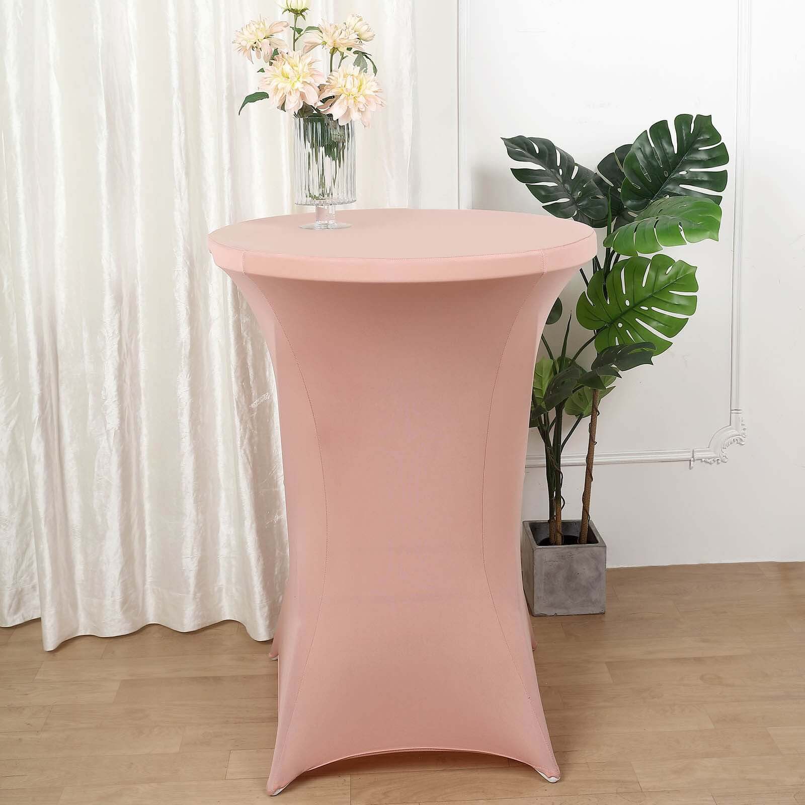 Stretchable Dusty Rose Spandex Cocktail Table Cover for 24 - 32 Dia Tables
