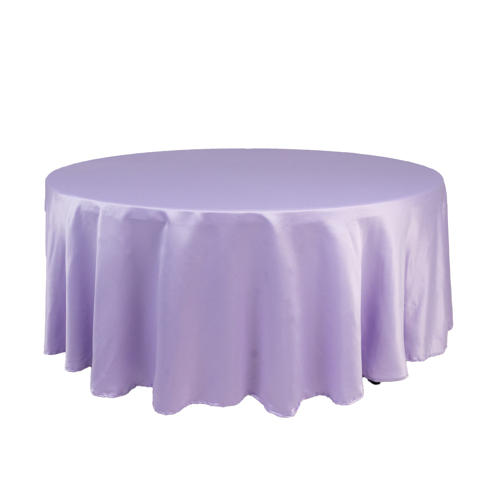 Premium Lavender Lilac Lamour Satin 108-Inch Round Tablecloth - Durable & Silk-Like Cover