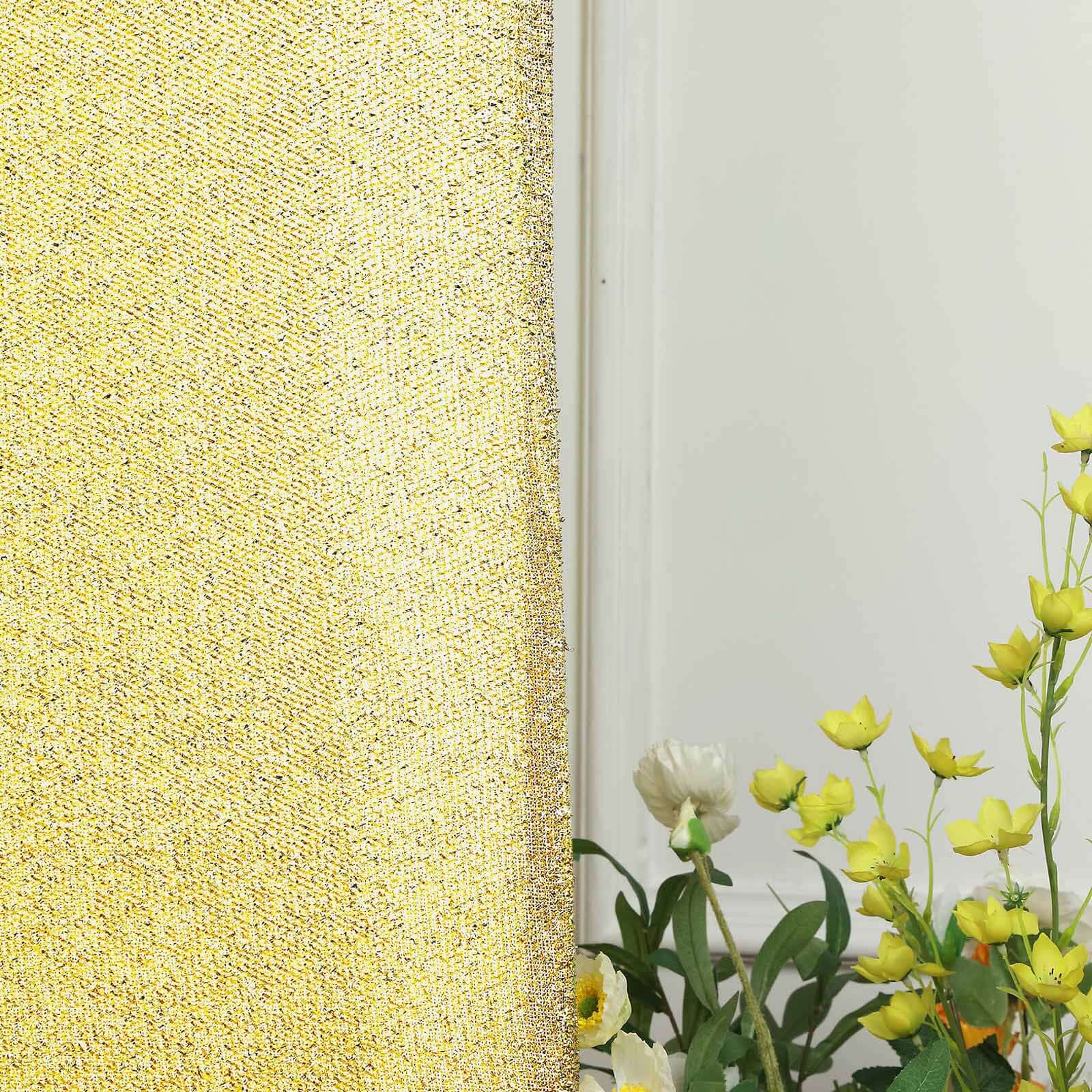 6ft Champagne Shimmer Tinsel Spandex Cover for Fitted Round Top Wedding Arch Stand