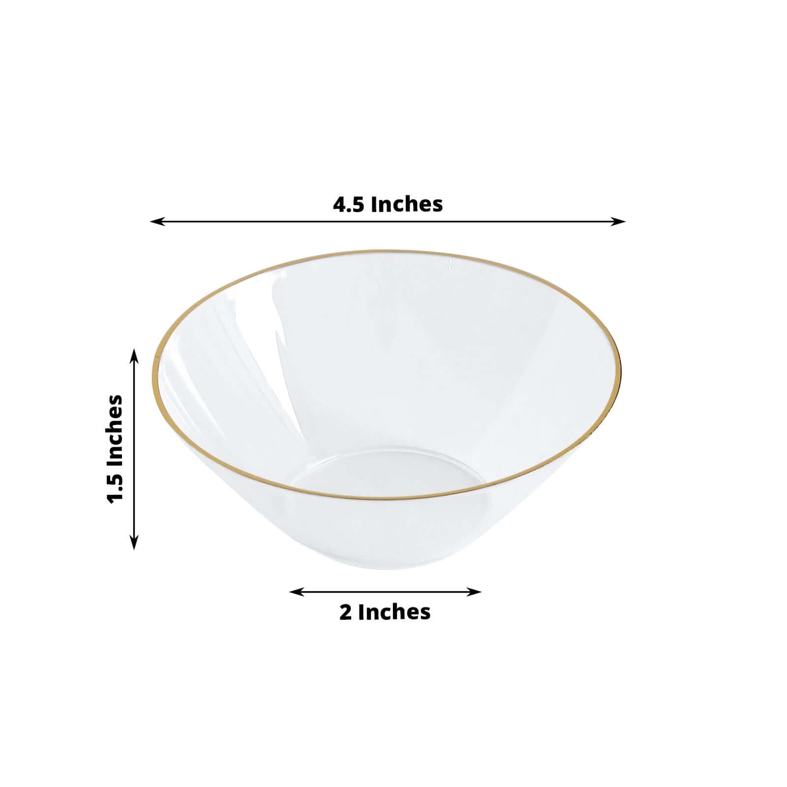 24-Pack 7oz Clear Premium Gold Rim Heavy Duty Plastic Ice Cream Bowls - Ideal for Celebrations