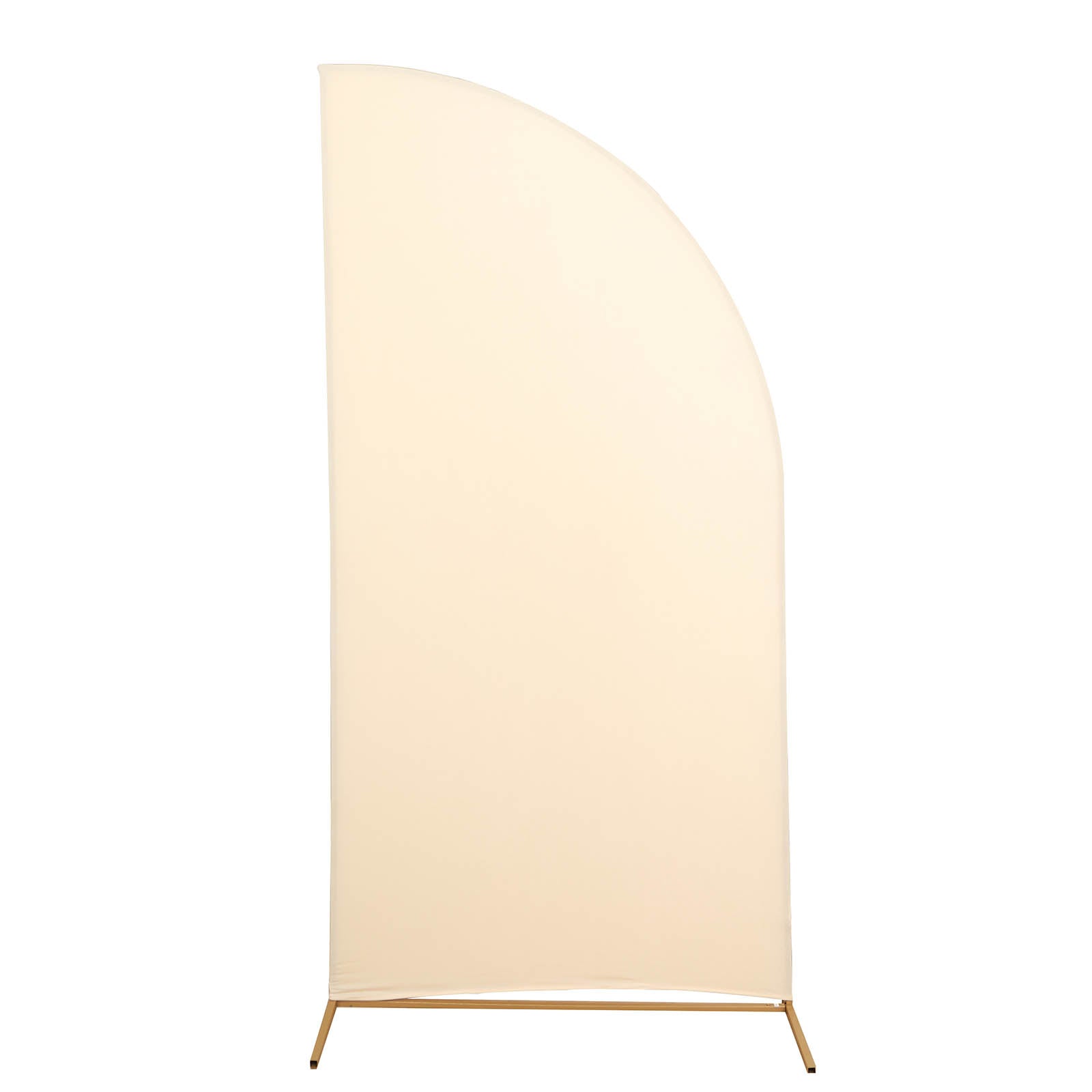 Hot Sale! 7ft Matte Beige Spandex Custom-Fitted Half Moon Wedding Arch Backdrop Stand Cover
