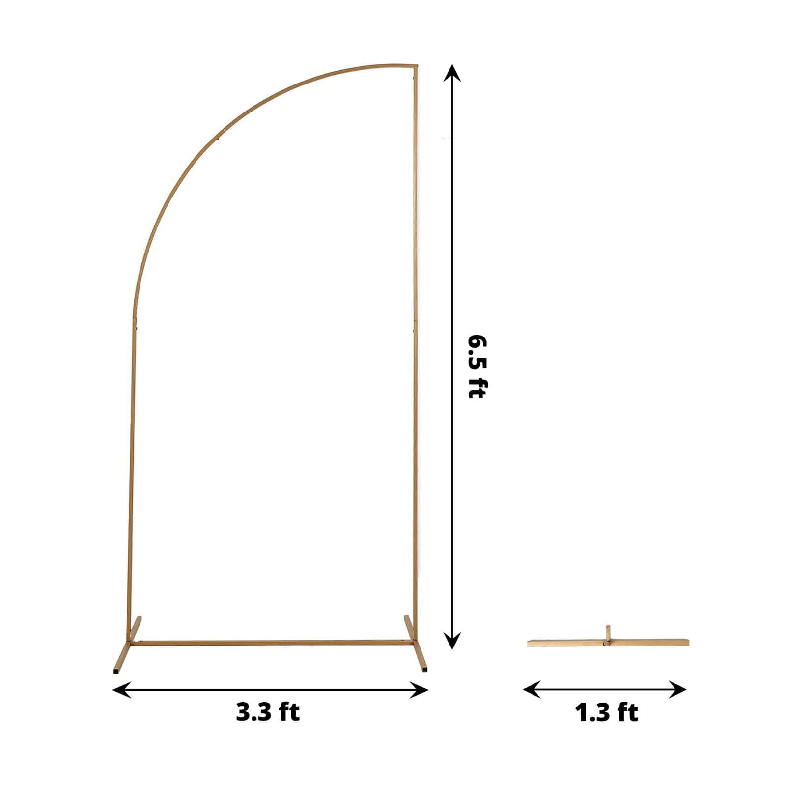 7ft Gold Metal Half - Moon Floral Frame, Portable Wedding Arbor Stand