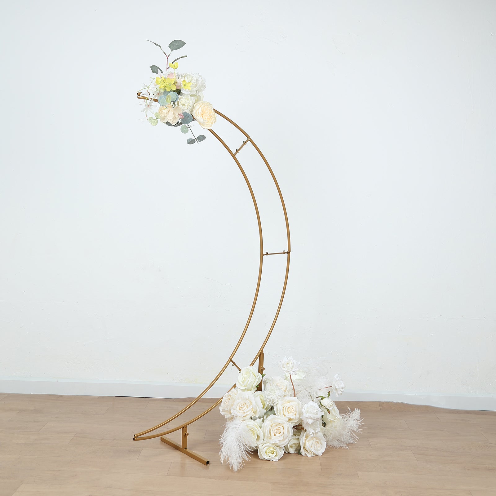 4ft Gold Metal Half Crescent Moon Wedding Arbor - Ideal Table Top Centerpiece