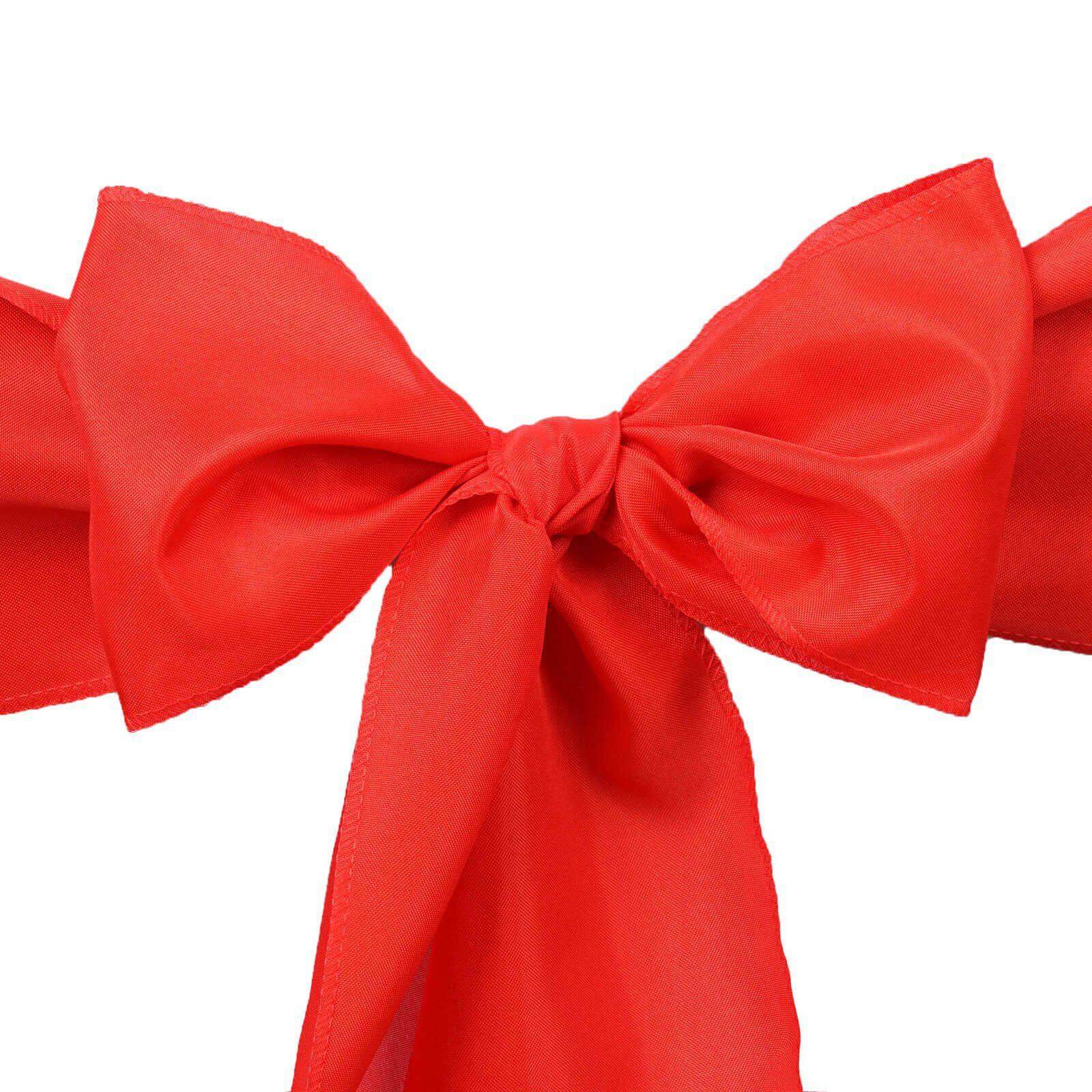 Hot Deal! 5-Piece Set of Red Polyester Chair Sashes, 6x108 Inches