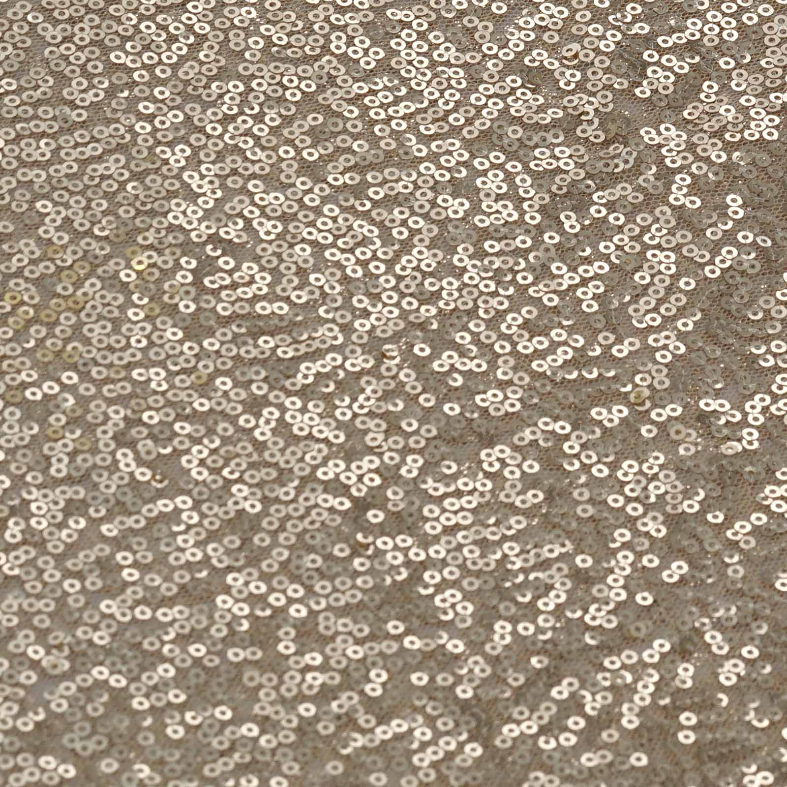 Champagne Sequin Table Runner with Glittering 12x108 Design