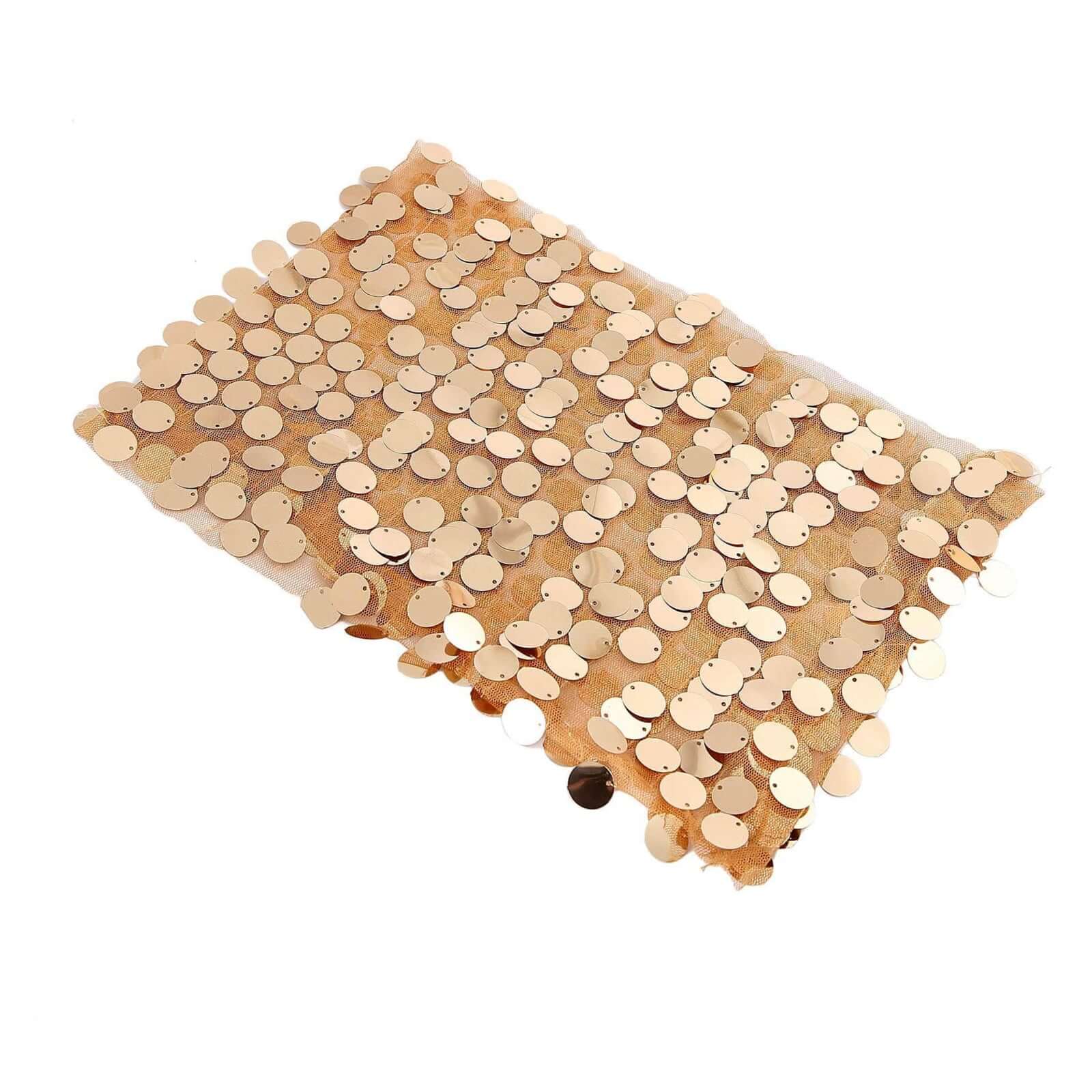 Hot Deal! 5-Pack Gold Big Payette Sequin 13x10 Chair Sash Bands for Weddings & Gatherings