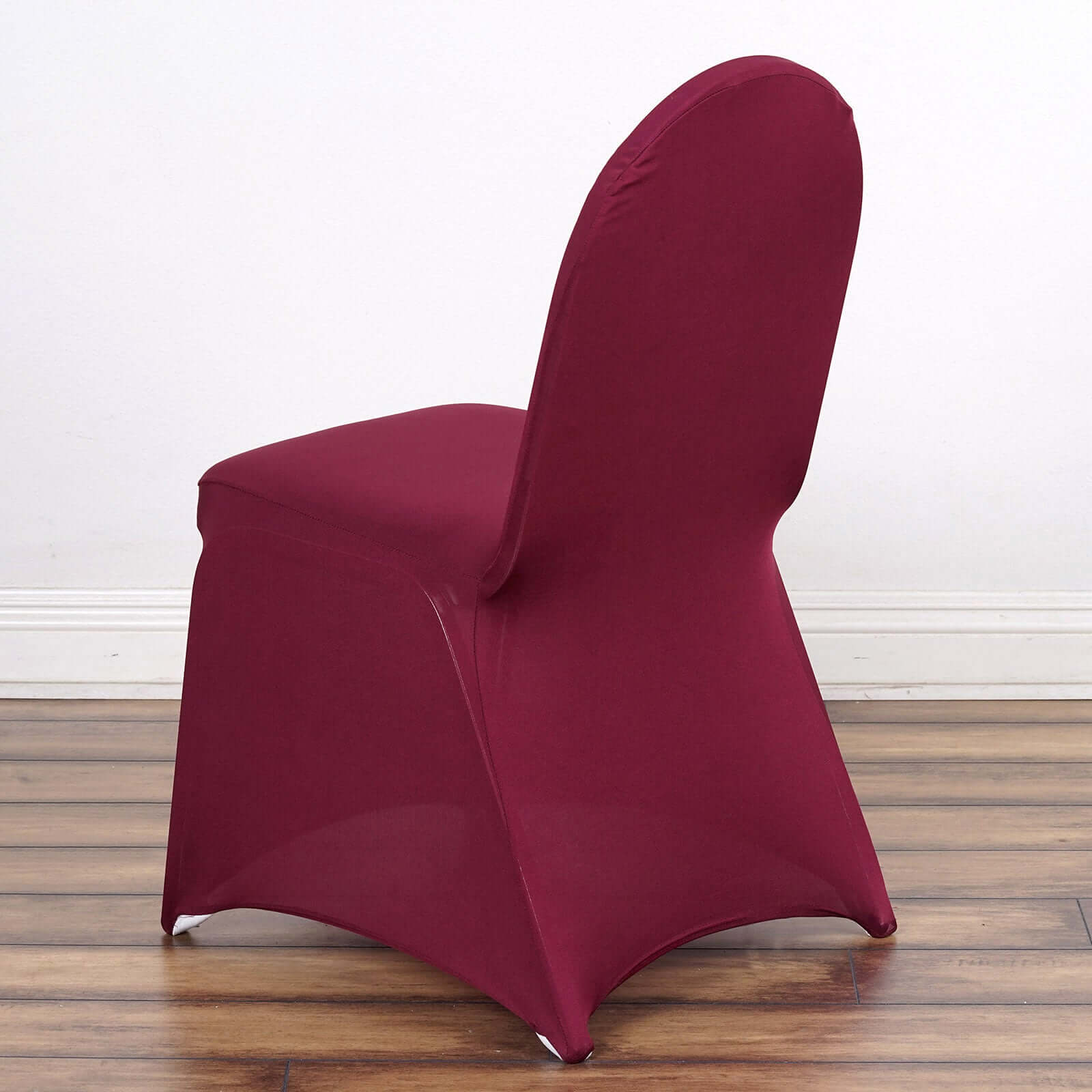 Hot Sale! Burgundy Spandex Stretch Slip-On Chair Cover for Banquet Chairs - 160GSM Premium Fabric