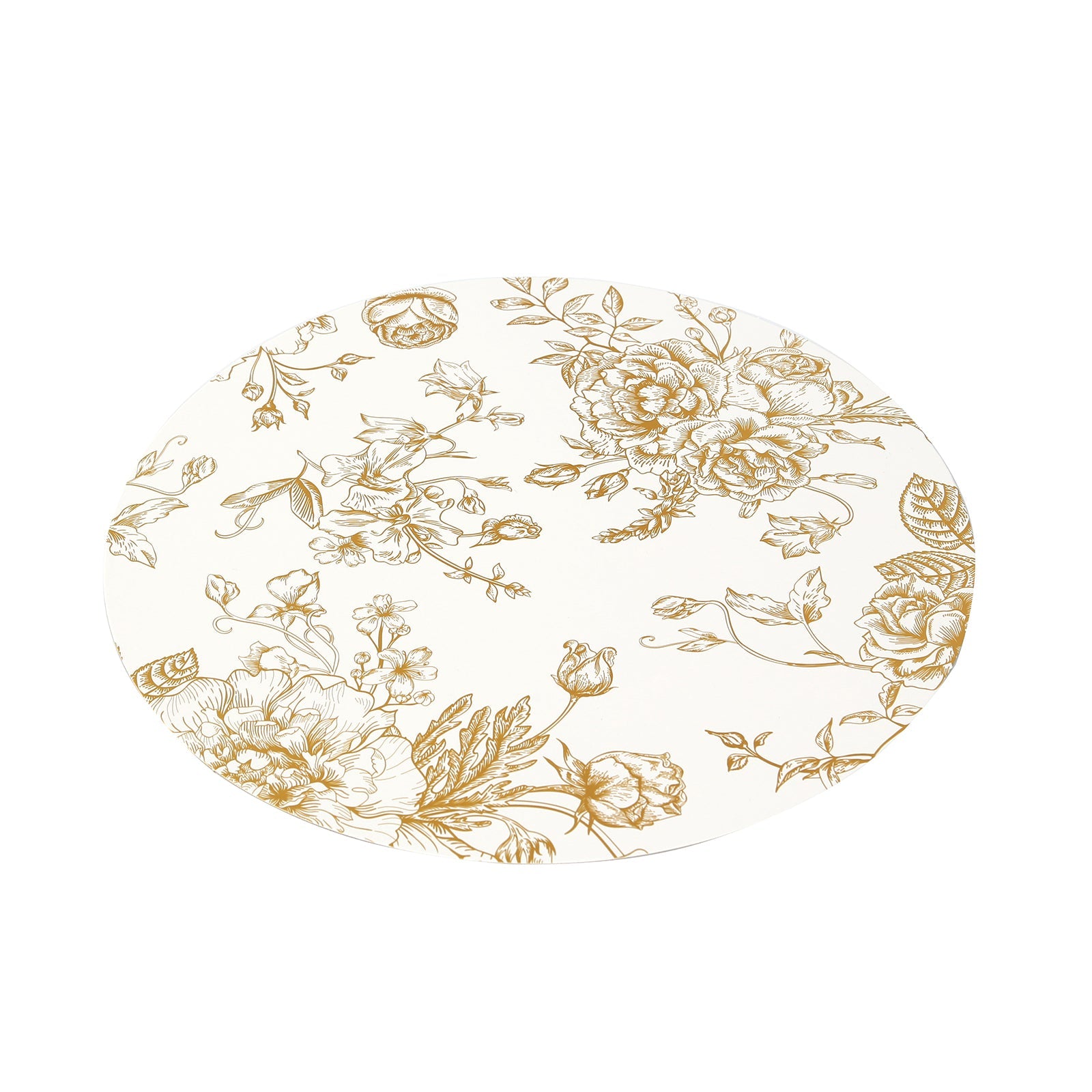 Hot Deal! 6-Pack White/Gold French Toile Print Disposable Cardboard Placemats, 13-Inch