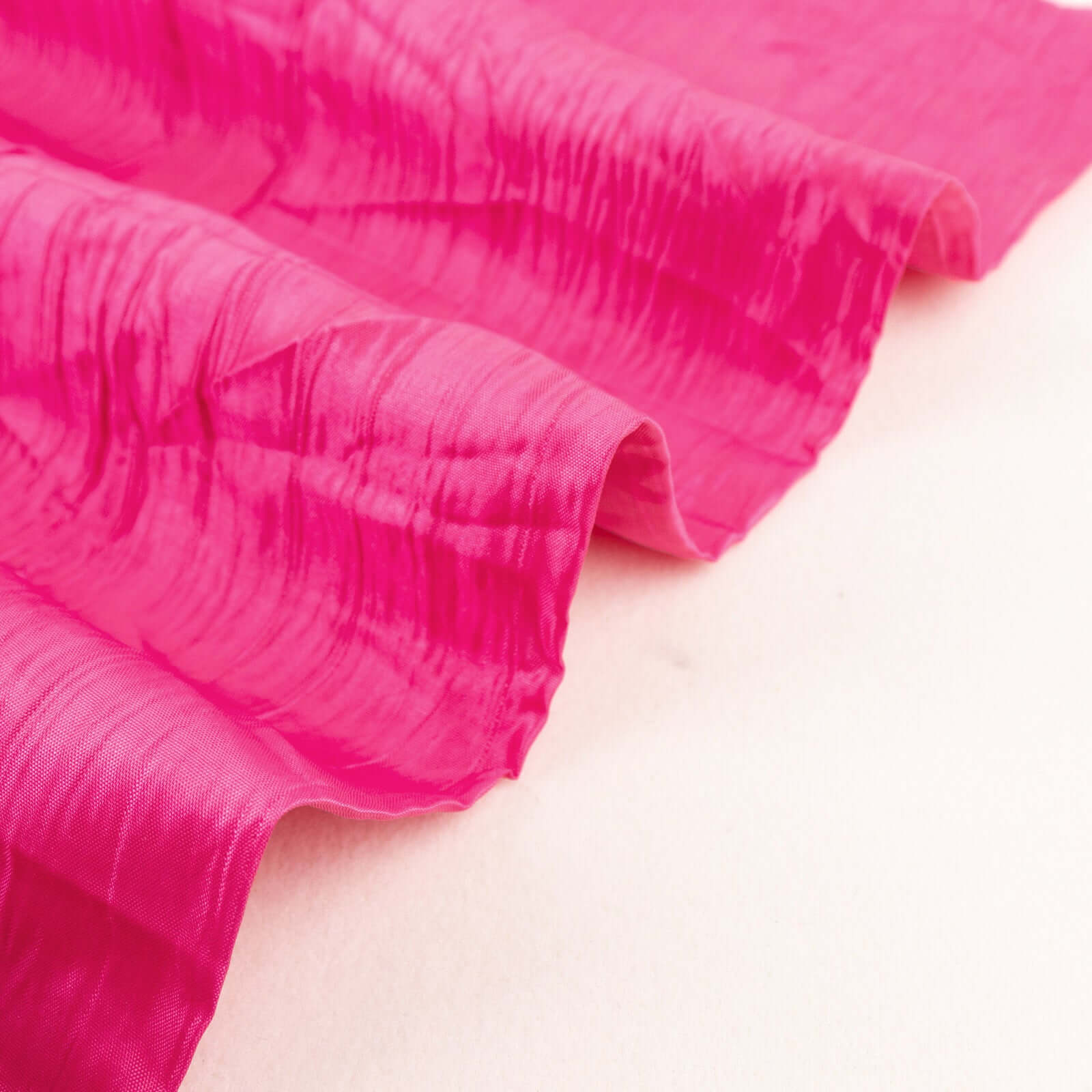 Hot Deal! 54'x10 Yards Fuchsia Accordion Crinkle Taffeta Fabric Bolt