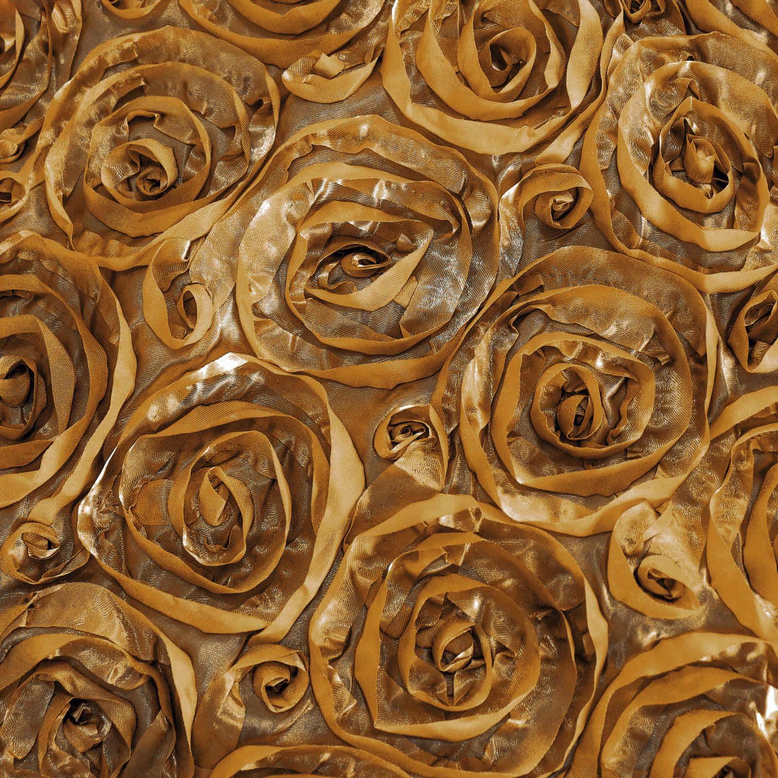 Gold Satin Rosette Stretch Chair Cover - Ideal for Sophisticated Gatherings