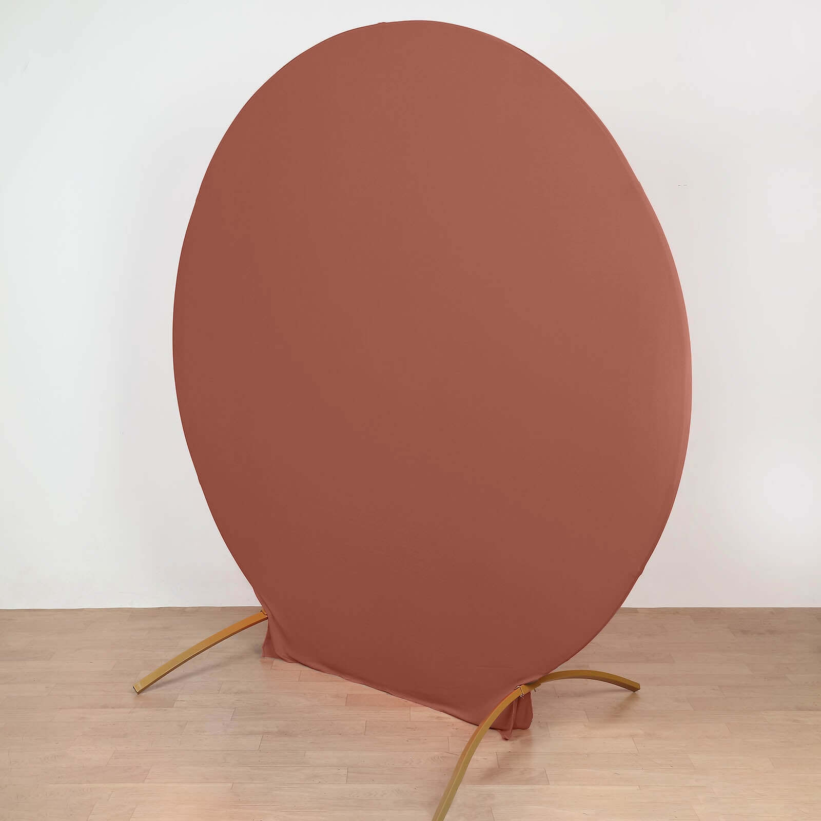 7.5ft Double-Sided Terracotta (Rust) Round Spandex Party Backdrop Stand Cover