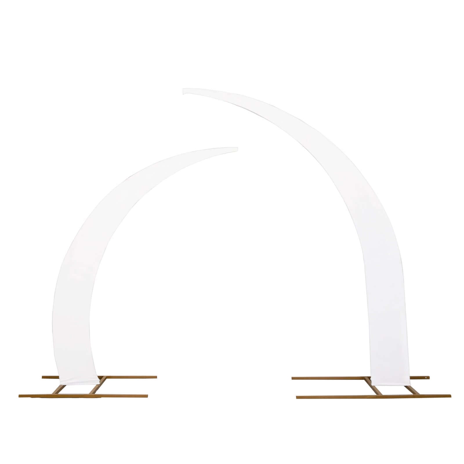 Exclusive Set of 2 White Spandex Wedding Arch Backdrop Stand Covers for Curved Arbor
