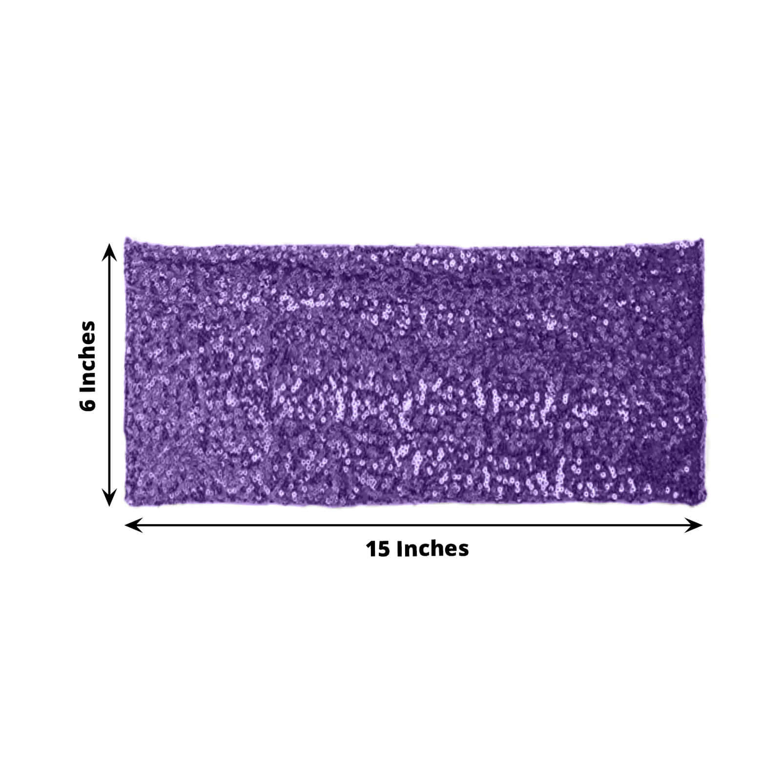 5-Piece Purple Sequin Spandex Stretch Chair Bands, 6x15 Inches