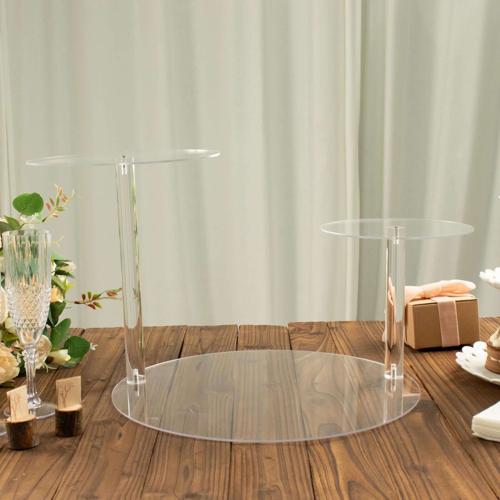 23-Clear 3-Tier Plastic Round Pedestal Cake Stand - Ideal for Dessert Buffets and Parties