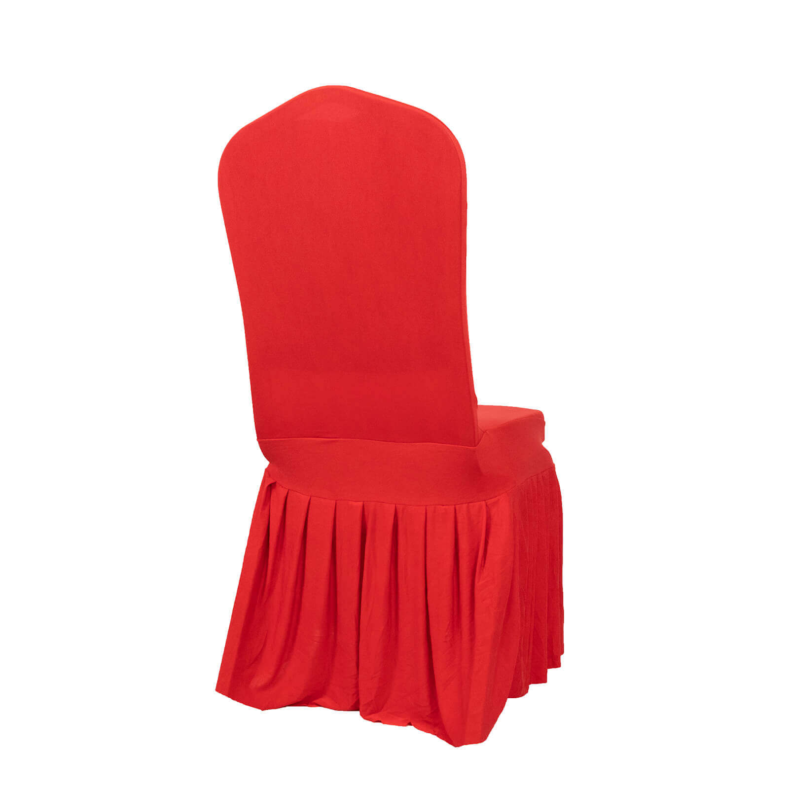 Hot Deal! Red Spandex Stretch Chair Cover with Ruffle Pleated Skirt for Banquet Chairs (1-Piece)