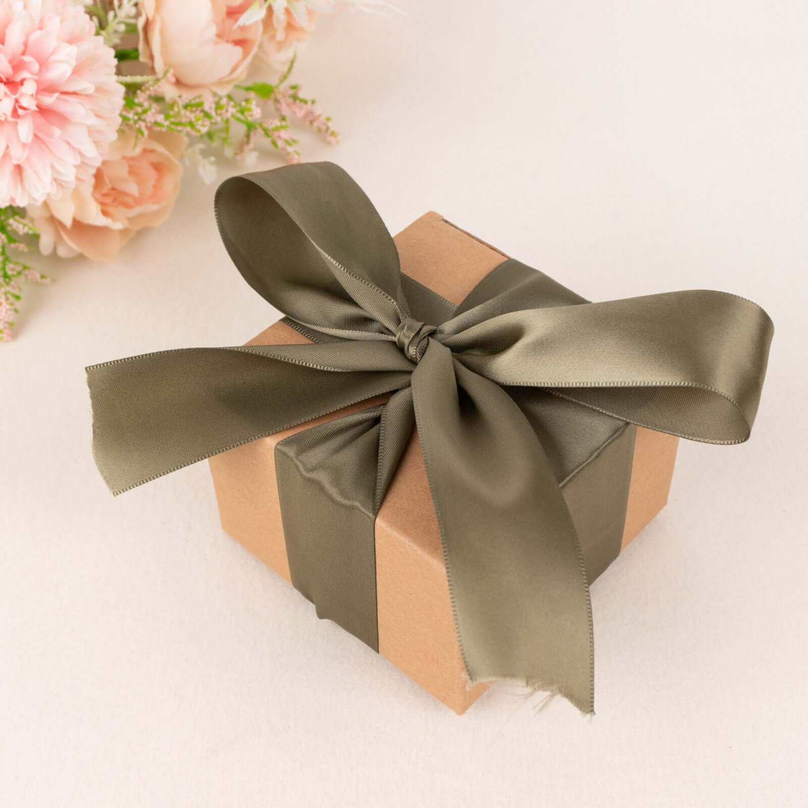 Get This 50-Yard 1.5-Inch Dusty Sage Green Single-Face Decorative Polyester Satin Ribbon