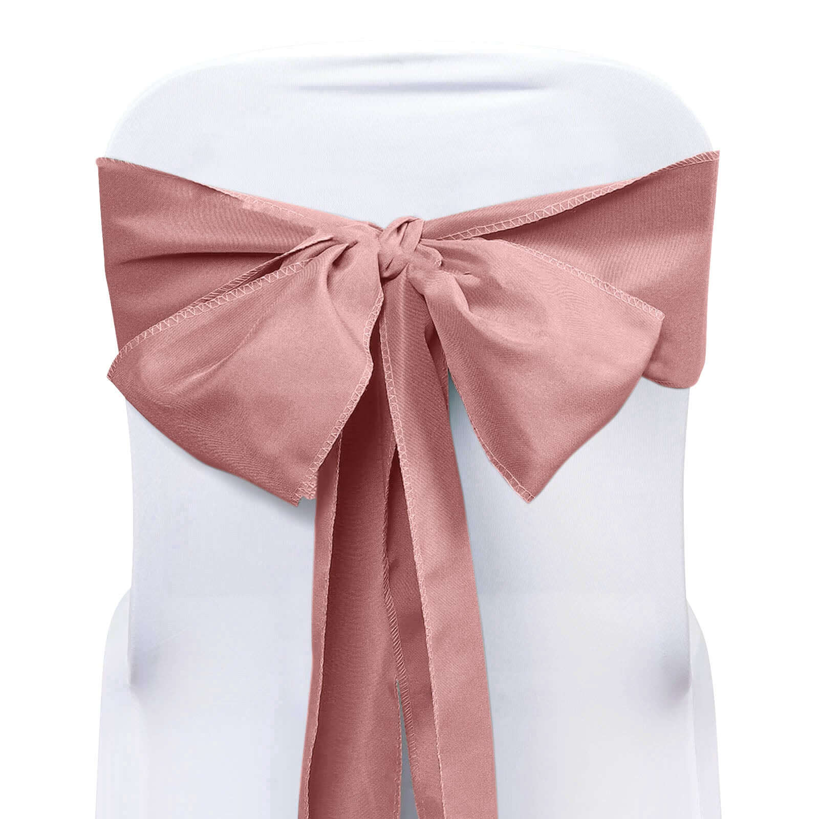 Set of 5 Dusty Rose Polyester Chair Sashes, 6 Inches Wide by 108 Inches Long