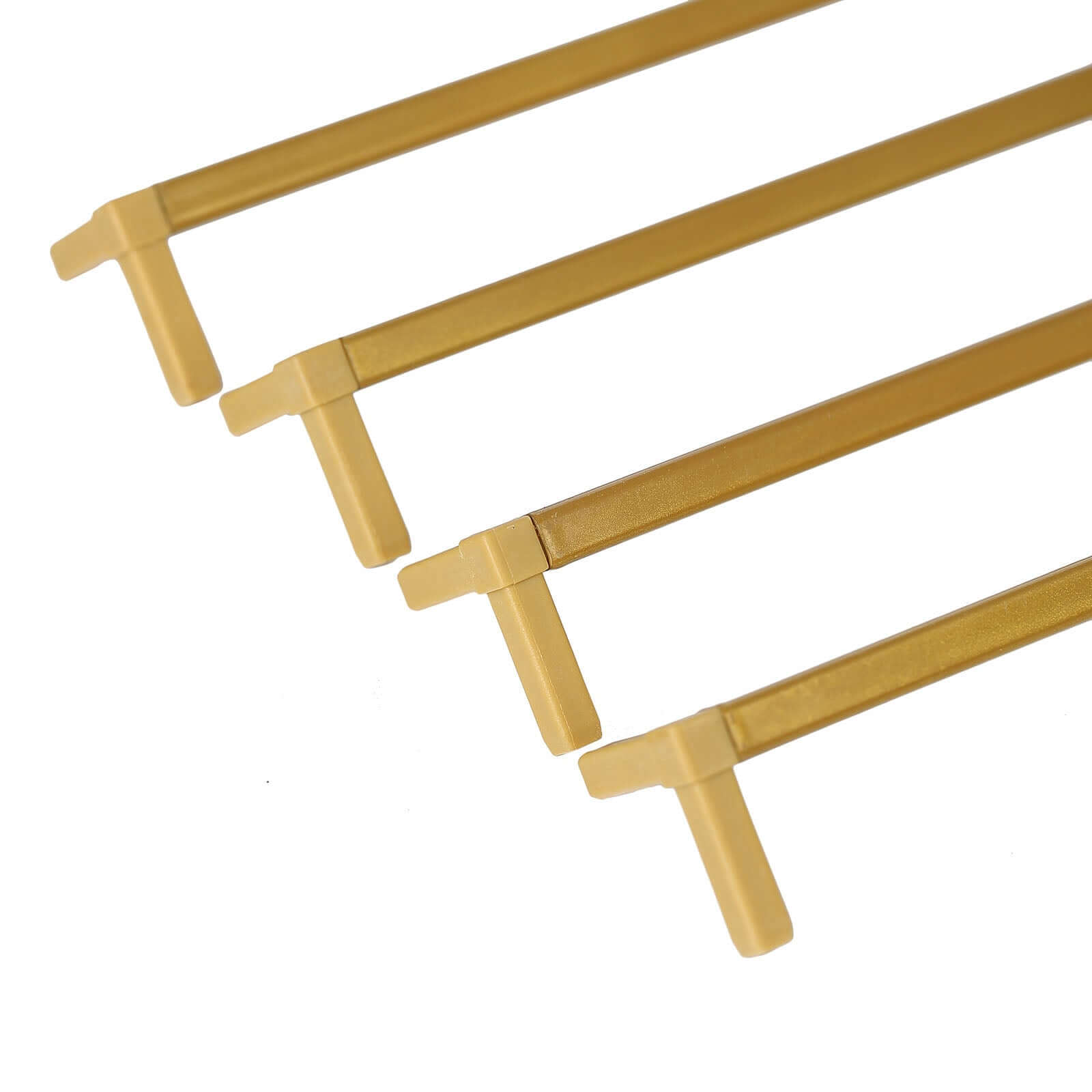 Hot Deal! 2-Pack Matte Gold Metal Rectangular Geometric Column Flower Stands for Upscale Floral Arrangements