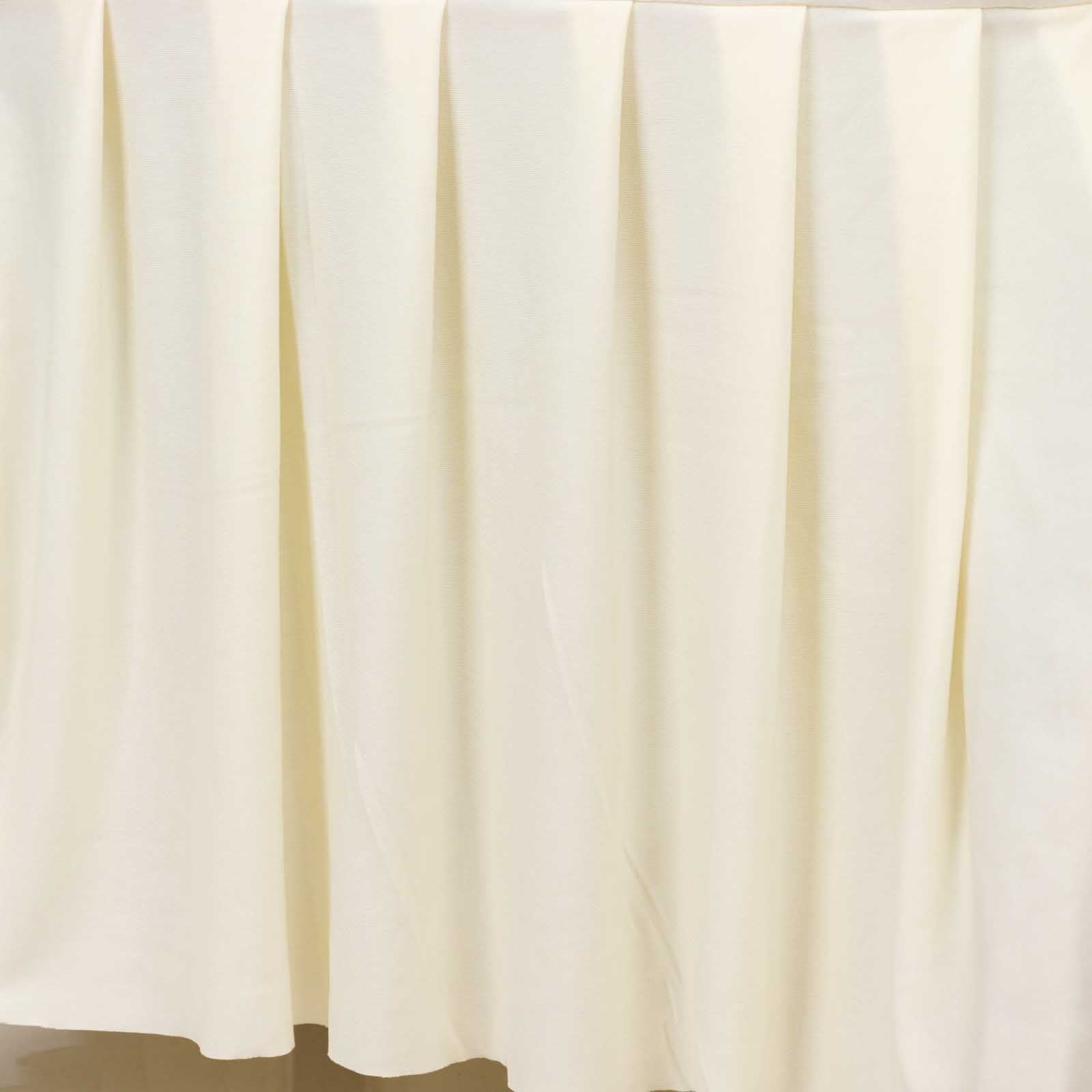 Ivory Spandex Chair Cover with Ruffle Pleated Skirt - 1-Piece Stretch Slipcover for Banquet Chairs