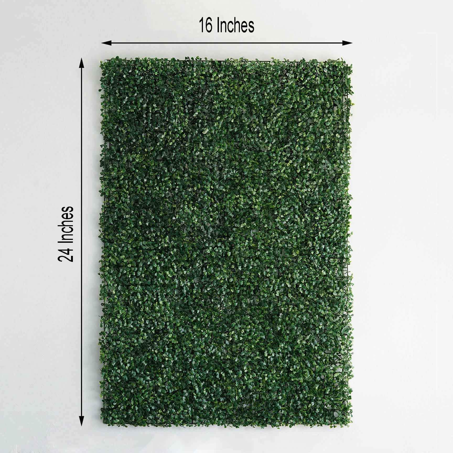 11 Sq ft. Artificial Dark Green Boxwood Hedge Mat - Set of 4 Panels