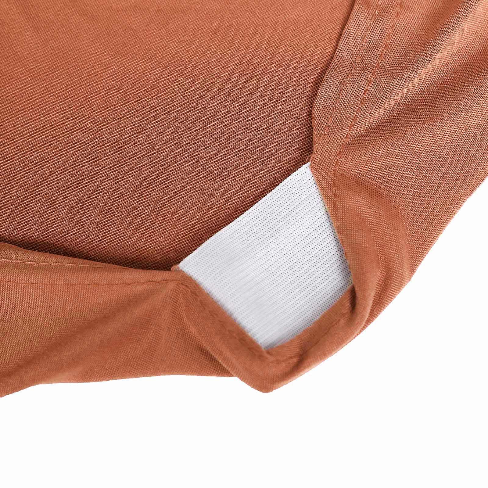 10-Piece Set of Durable Terracotta (Rust) Spandex Stretch Chair Covers for Banquets