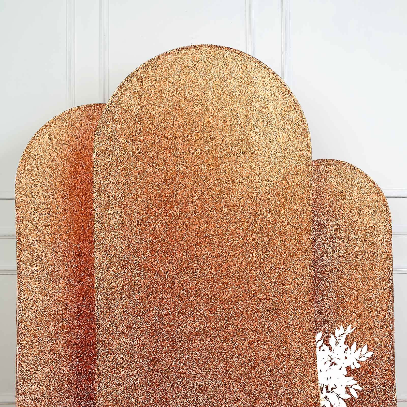 Hot Sale! 7ft Antique Gold Shimmer Tinsel Spandex Cover for Round Top Wedding Arch