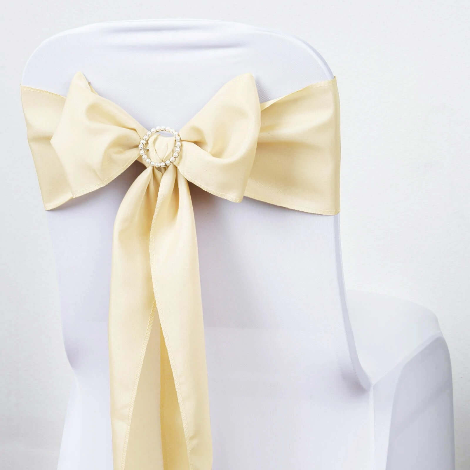 Special Offer: 5-Pack Beige Polyester Chair Sashes 6x108