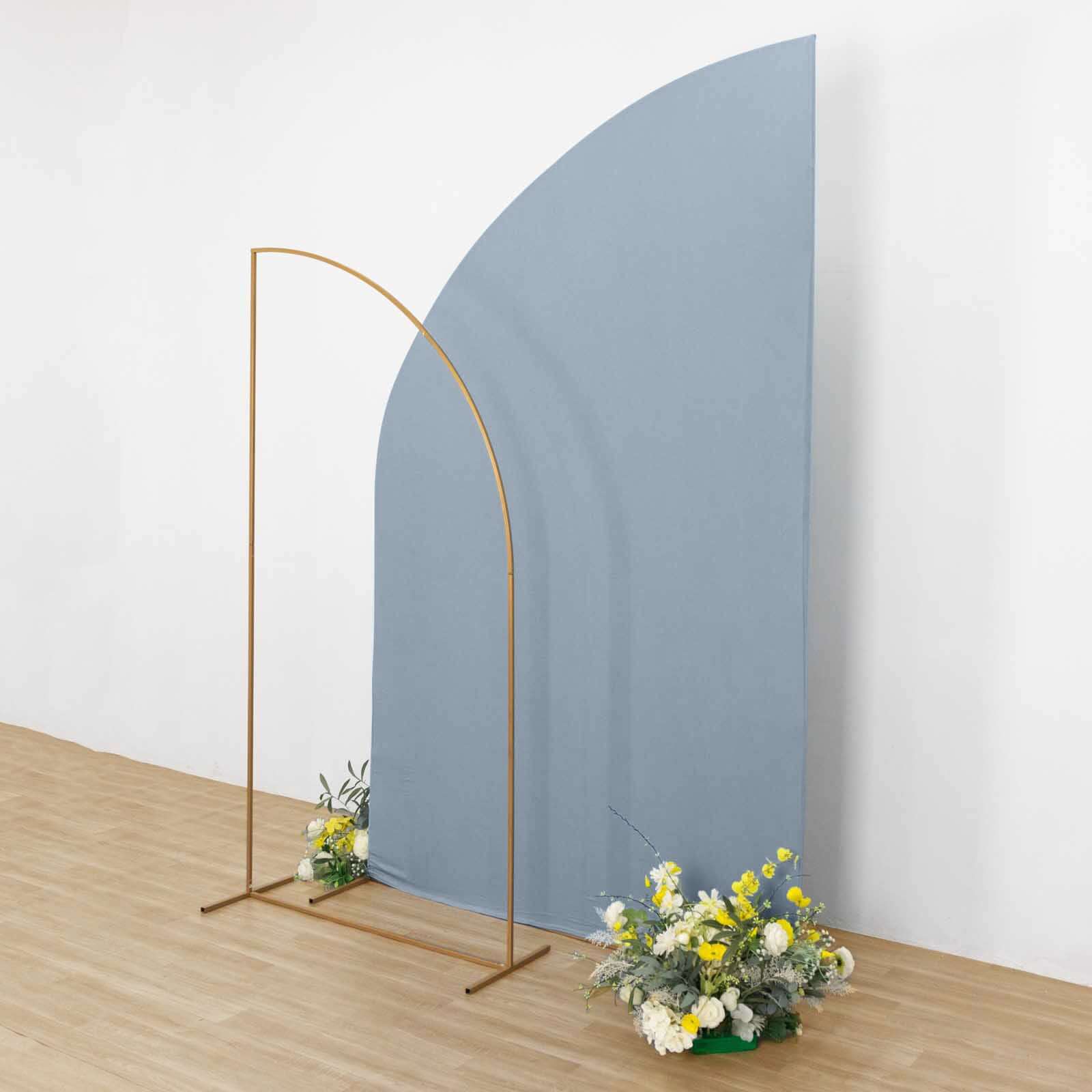 8ft Dusty Blue Spandex Wedding Arch Cover - Ideal for Half Moon Stand